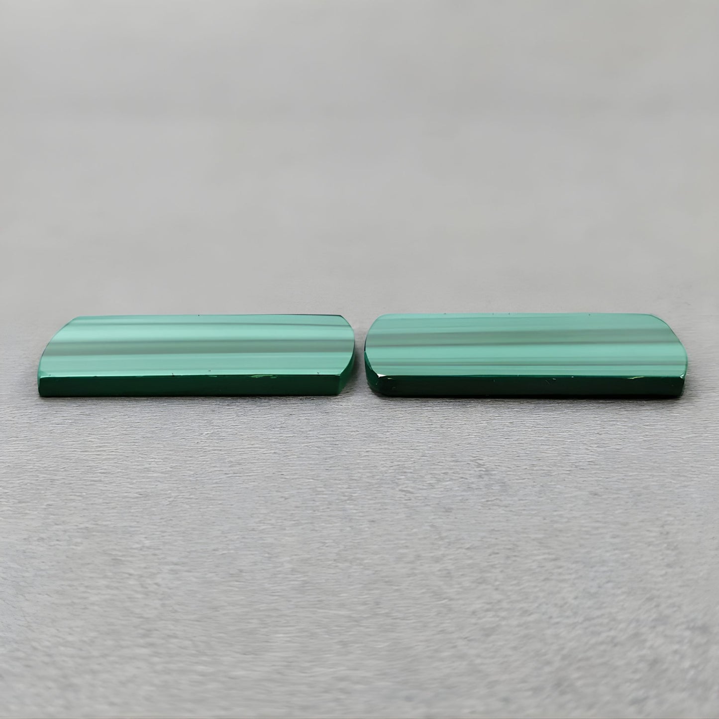 50.00cts Malachite Gemstone Natural Untreated Bi-Color Flat Slices Cushion Shape Pair
