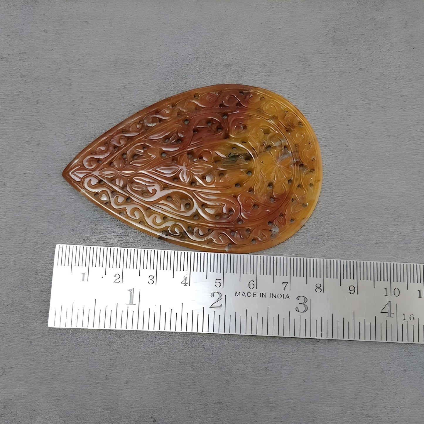 81.50cts Natural Untreated Quartz Gemstone Carving Pear Shape