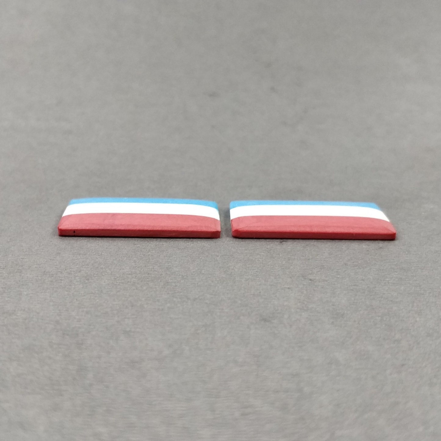 40.40cts Luxembourg National Flag Exclusive Synthetic Stone Baguette Shape Pair