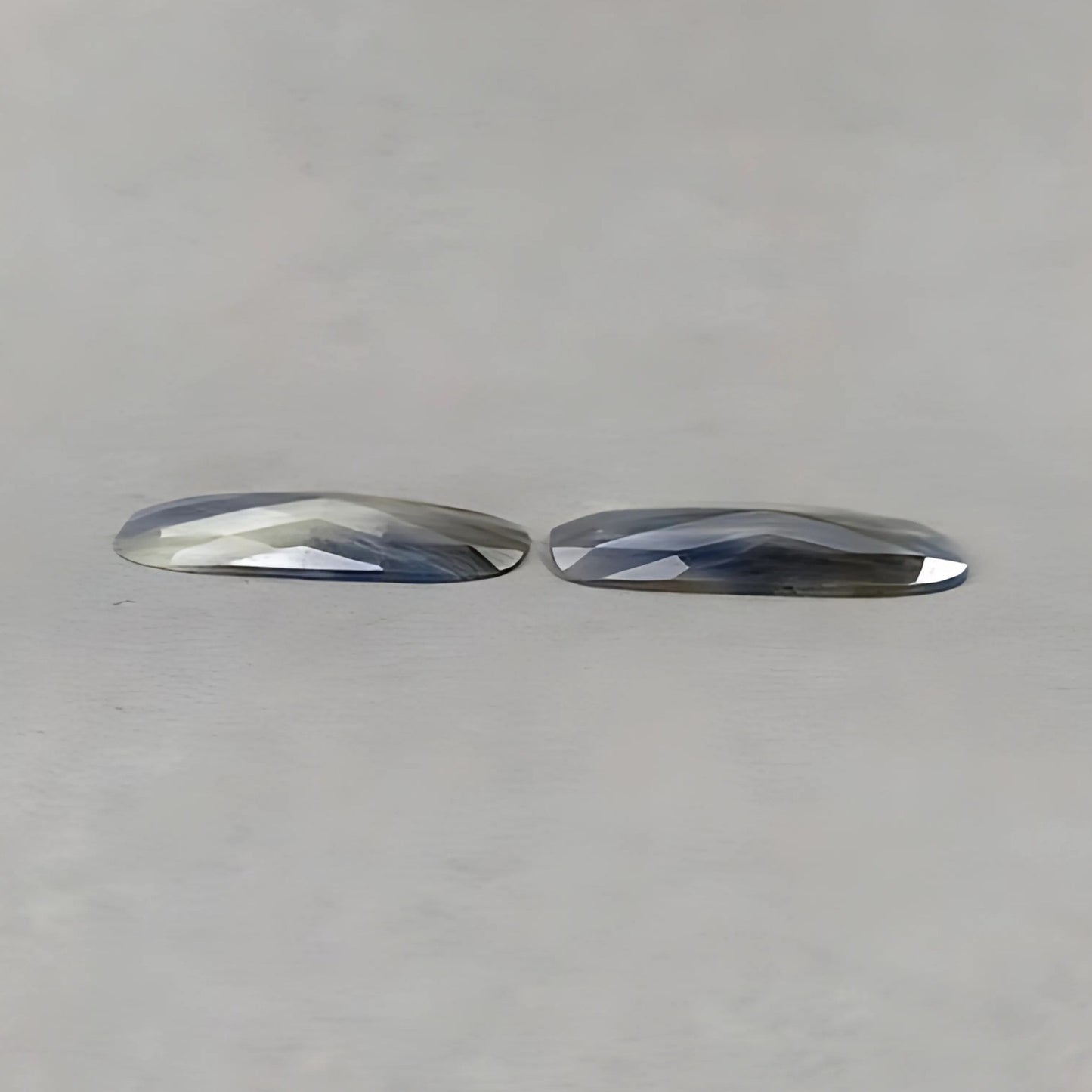 47.00cts Natural Untreated Multi Sapphire Gemstone Baguette Shape Rose Cut Slices Pair