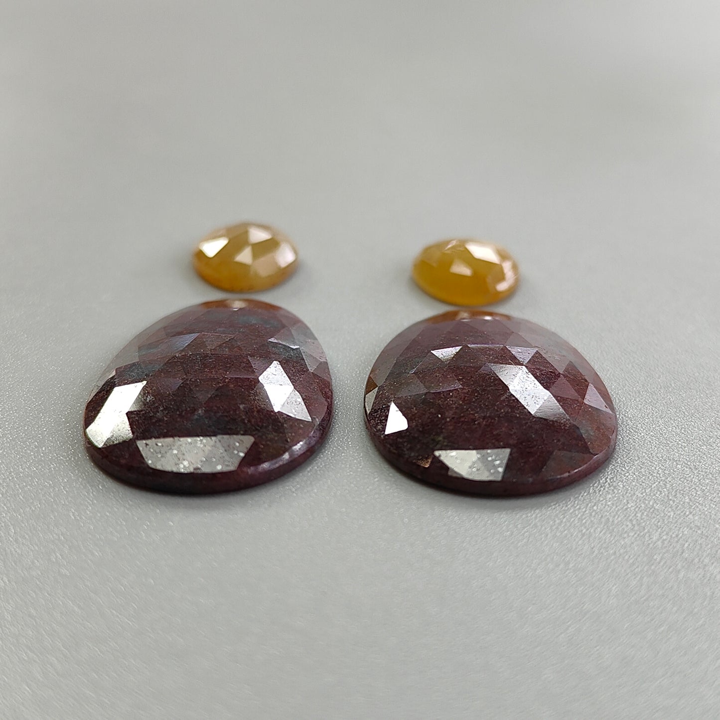 52.85cts Natural Untreated Multi Sapphire Gemstone Rose Cut Slices Fancy Shape 4pcs