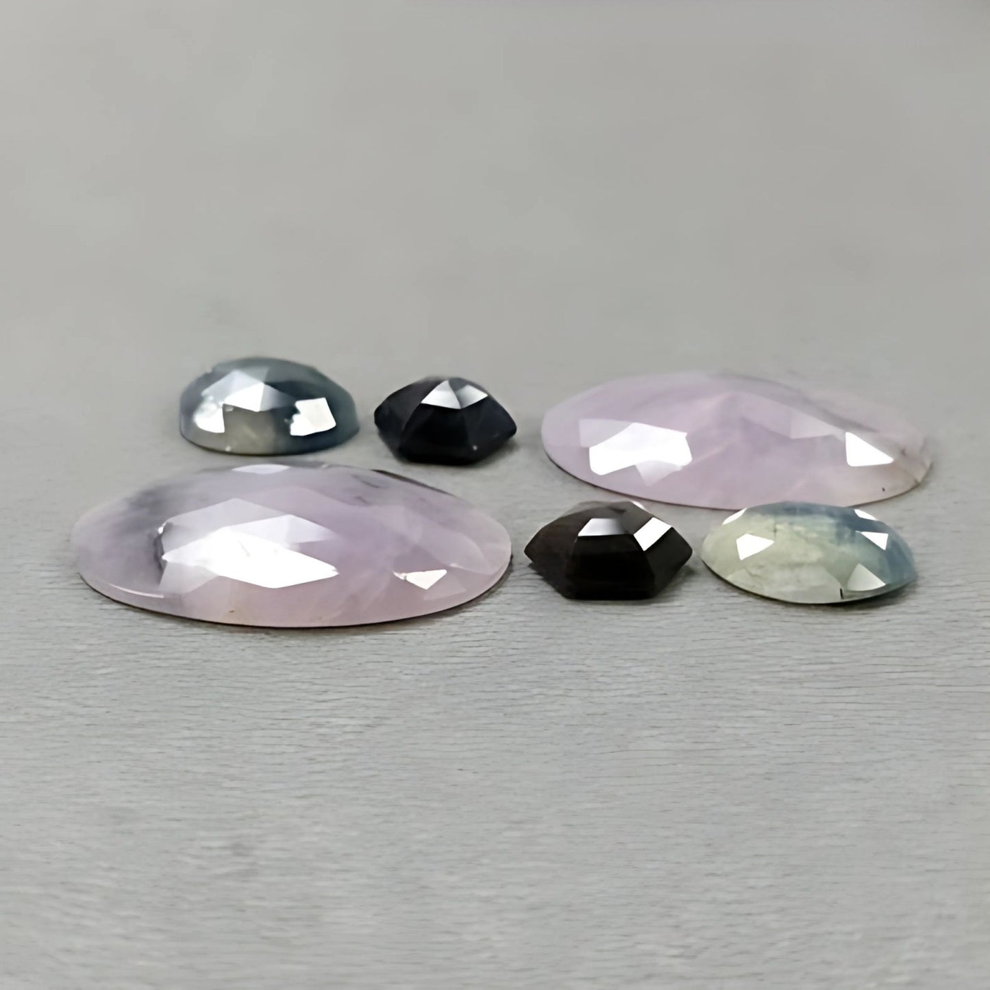 50.00cts Natural Untreated Multi Sapphire Gemstone Oval Shape Rose Cut Slices 6pcs