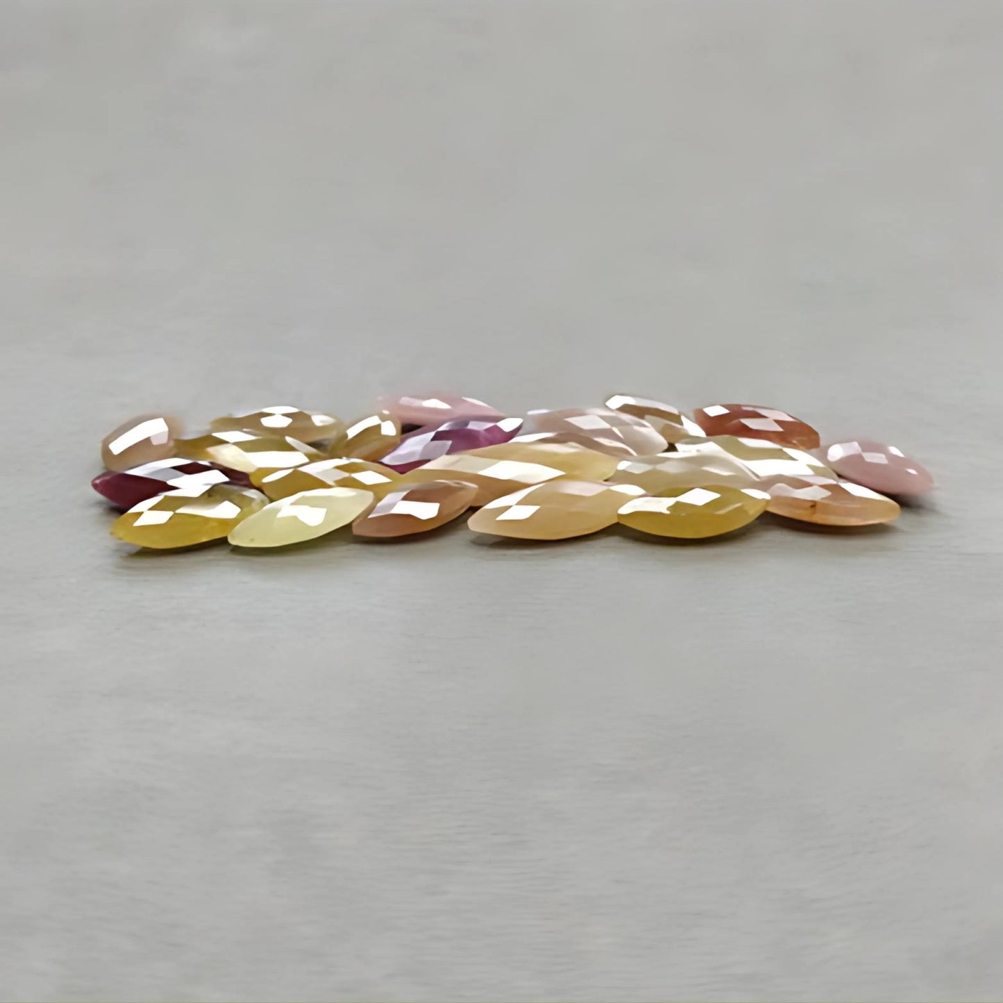 69.40cts Natural Untreated Multi Sapphire Gemstone Marquise Shape Checker Cut Briolette 14*6mm - 20*7mm 22pcs