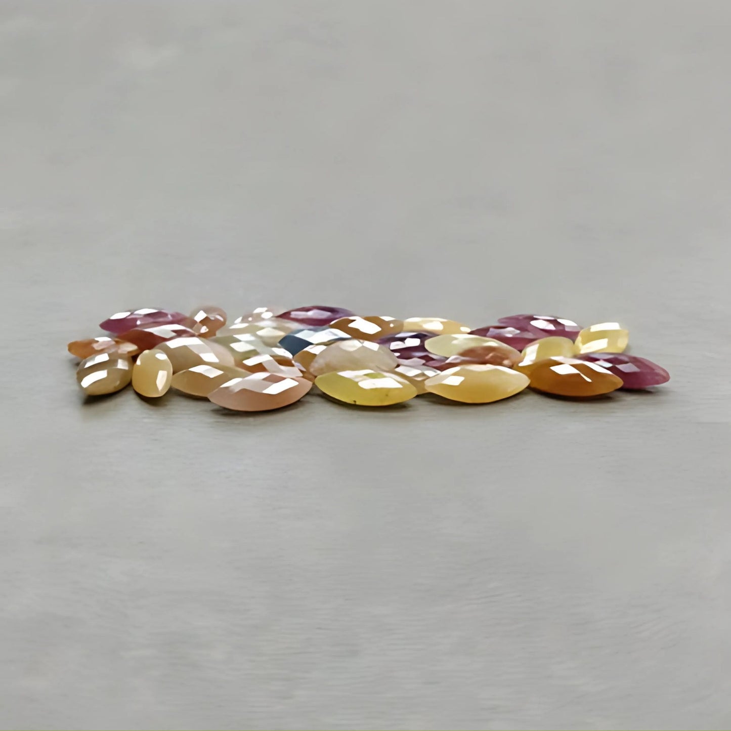 57.50cts Natural Untreated Multi Sapphire Gemstone Marquise Shape Checker Cut Briolette 8*4mm - 13*6mm 32pcs