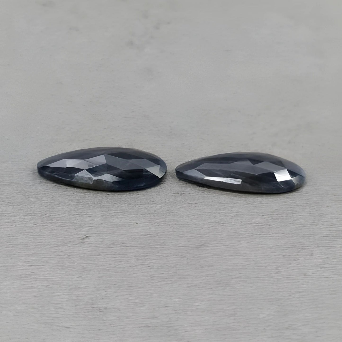34.00cts Natural Untreated Multi Sapphire Gemstone Pear Shape Rose Cut Slices Pair