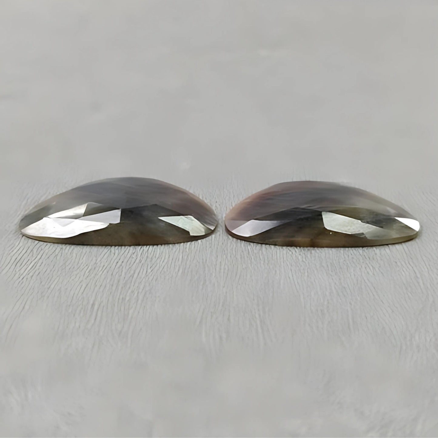 45.00cts Natural Untreated Multi Sapphire Gemstone Fancy Shape Rose Cut Slices Pair