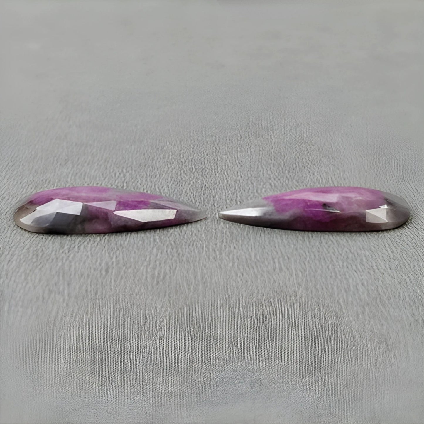 20.10cts Natural Untreated Multi Sapphire Gemstone Pear Shape Rose Cut Slices Pair