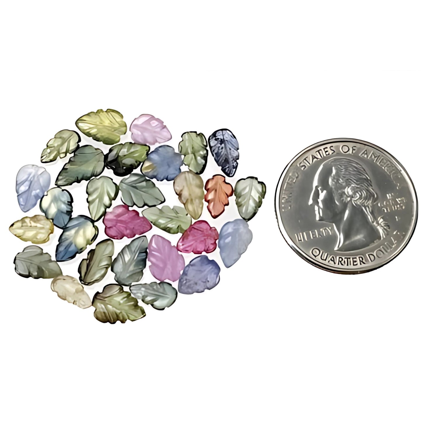 マルチサファイアの葉の彫刻