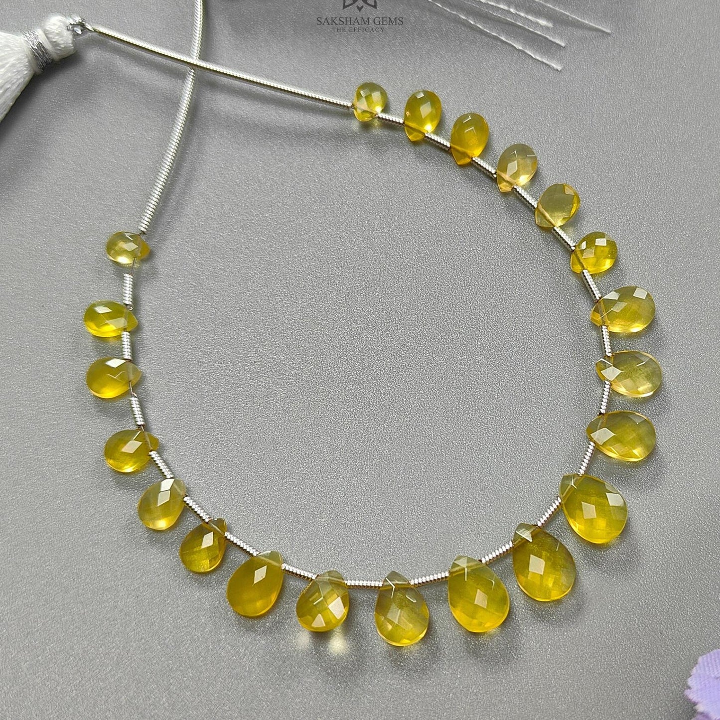 Yellow Opal Faceted Loose Beads: 18.00cts Natural Untreated Opal Gemstone Pear Shape Fancy Cut Beads For Jewelry 6*4mm - 10*8mm 1 Strand