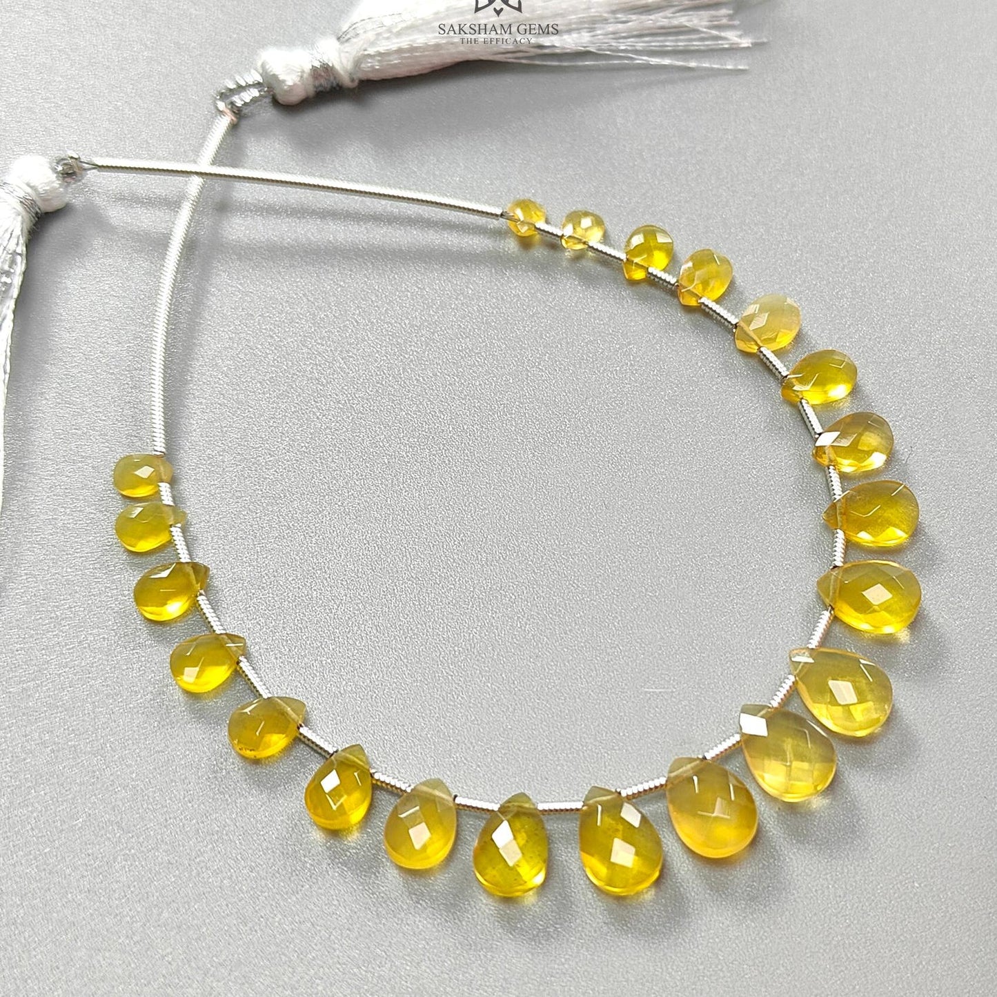 Yellow Opal Faceted Loose Beads: 19.00cts Natural Untreated Opal Gemstone Pear Shape Fancy Cut Beads For Jewelry 6*4mm - 10*7mm 1 Strand