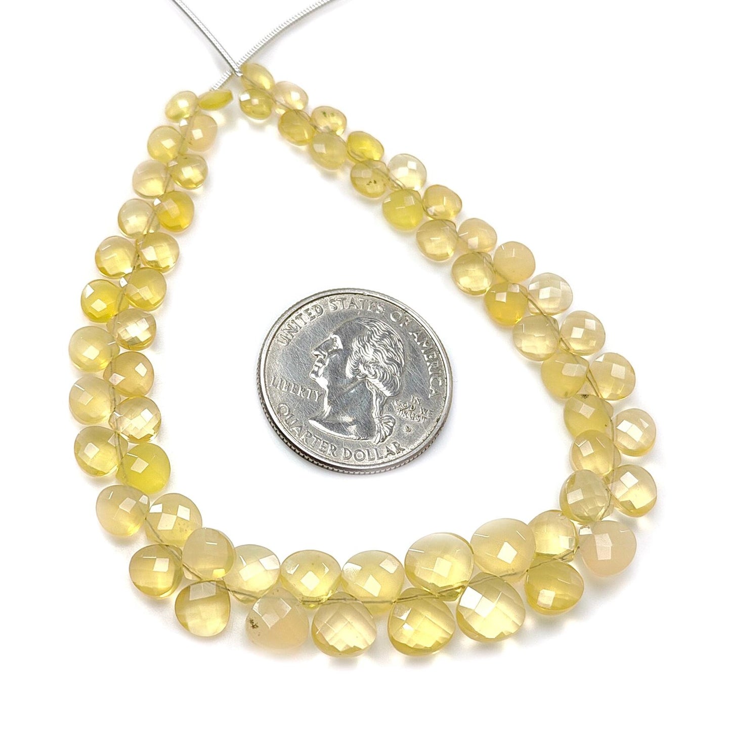 Yellow Opal Faceted Loose Beads: 36.00cts Natural Untreated Opal Gemstone Trillion Shape Both Side Cut Beads 5mm - 8mm 7.90" Strand