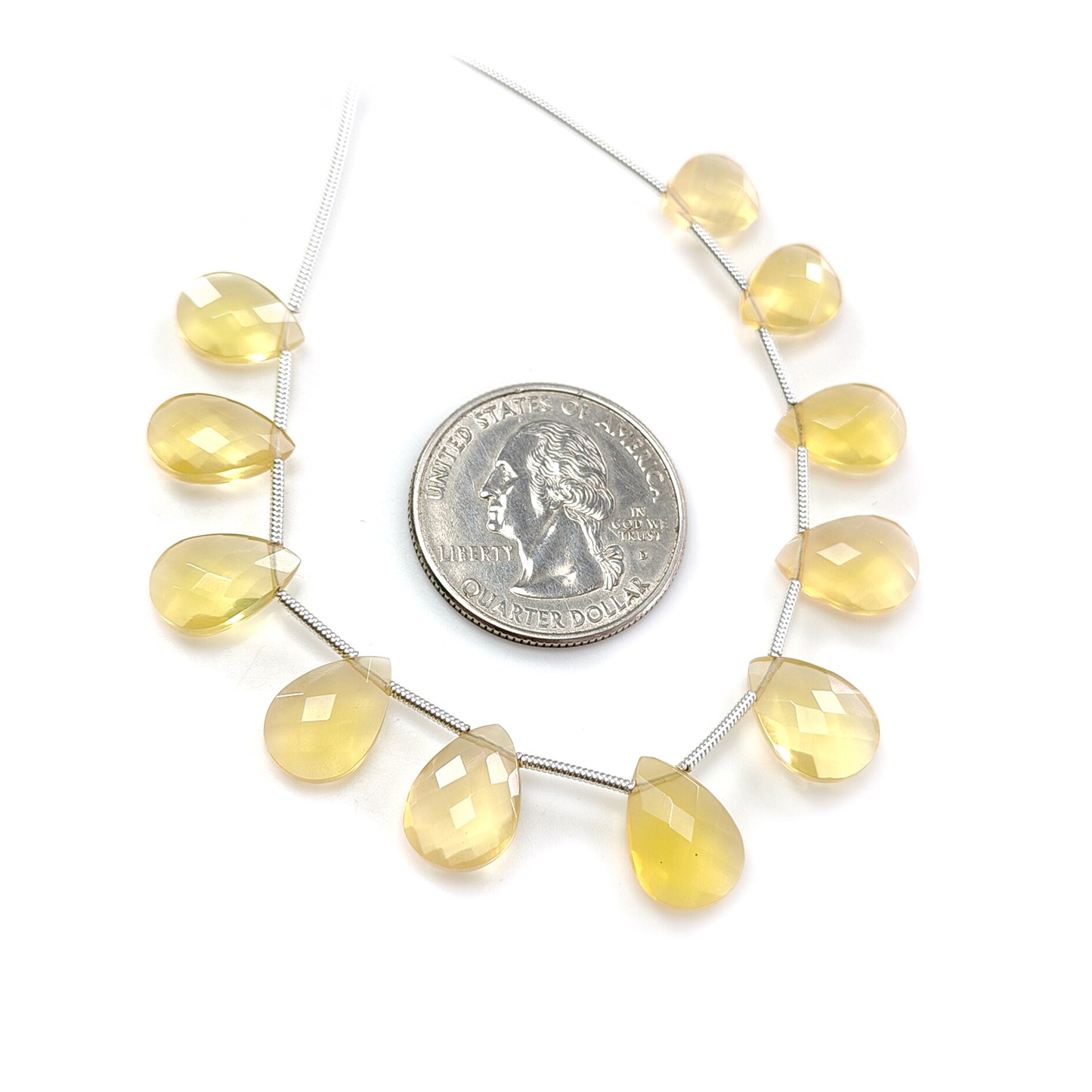 Yellow Opal Faceted Loose Beads: 24.50cts Natural Untreated Opal Gemstone Pear Shape Checker Cut Briolette Beads 11*7mm -13*9mm