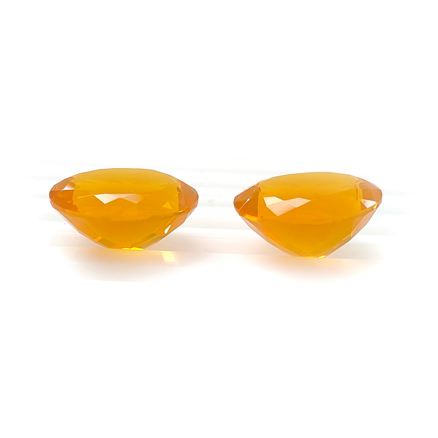 15.60cts Natural Untreated Mexican Yellow Fire Opal Gemstone Faceted Cut Oval Pair