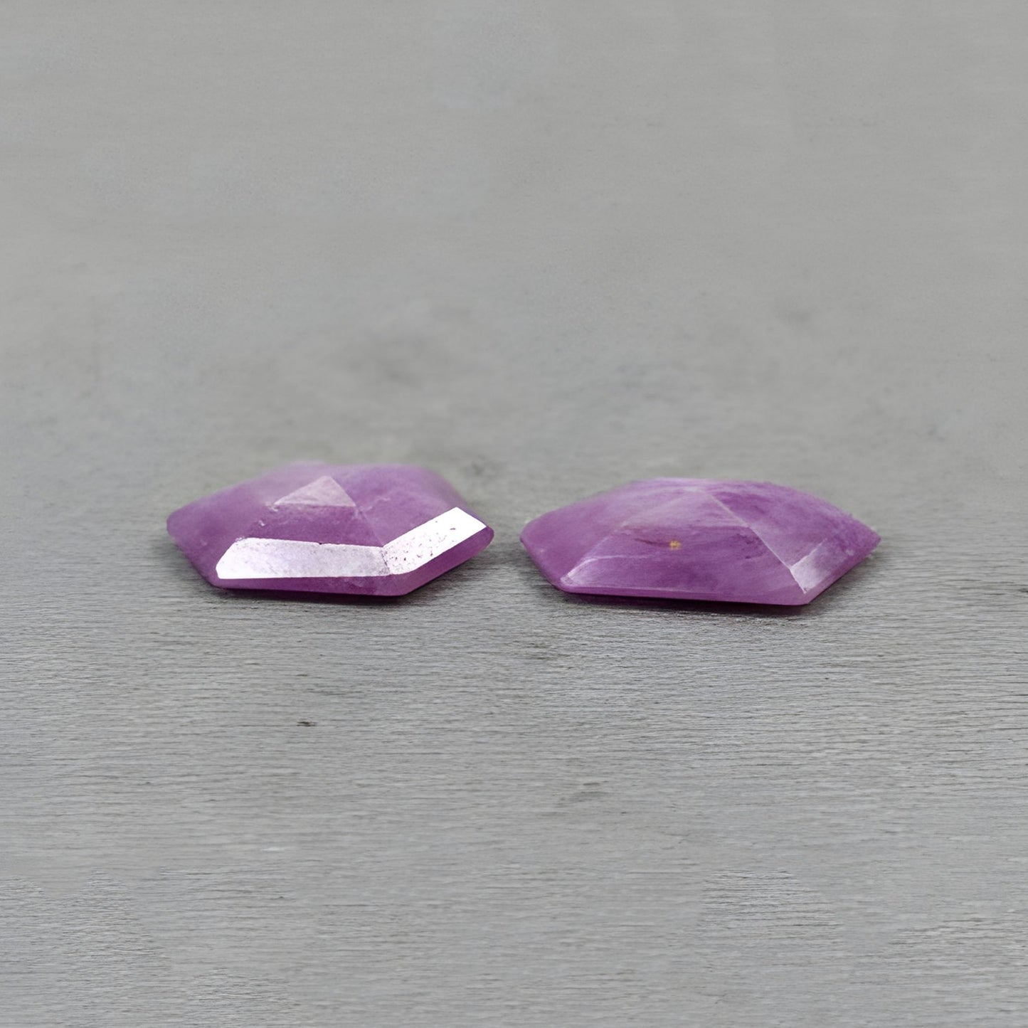 12.50cts Raspberry Sapphire Gemstone Natural Untreated Faceted Cut Hexagon Shape 2pcs