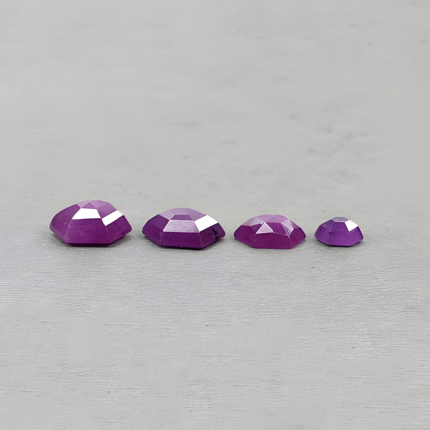 15.25cts Raspberry Ruby Gemstone Natural Untreated Step Cut Hexagon Shape 4pcs