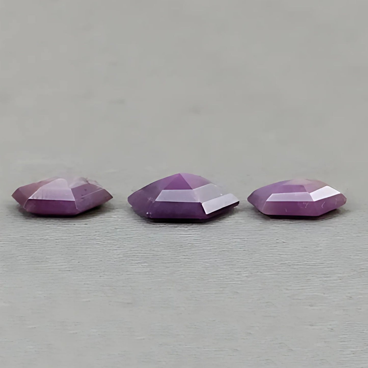 12.30cts Natural Untreated Raspberry Sapphire Gemstone Faceted Cut Hexagon Shape 3pcs