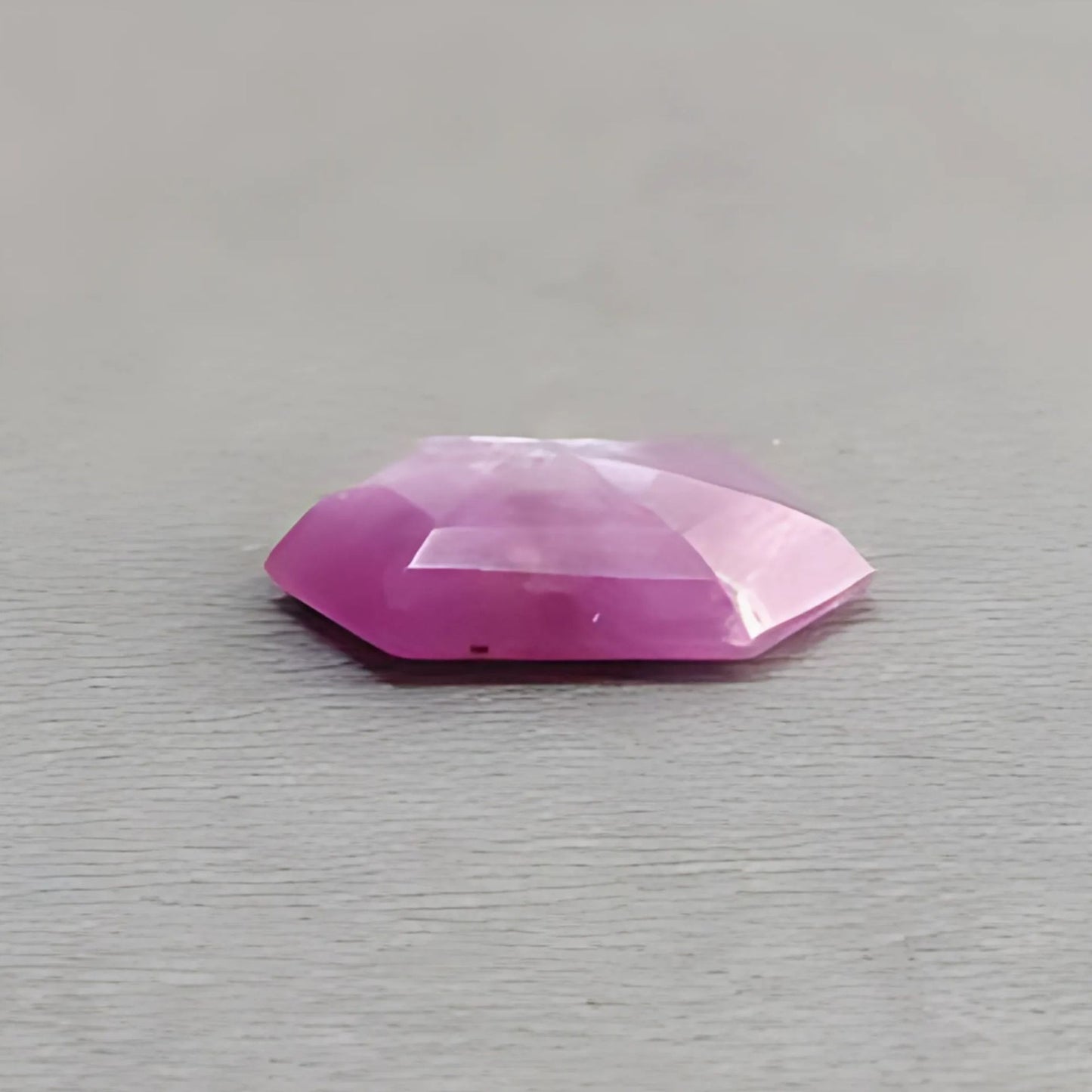 7.80cts Raspberry Sapphire Trapiche Gemstone Natural Untreated Faceted Cut Hexagon Shape