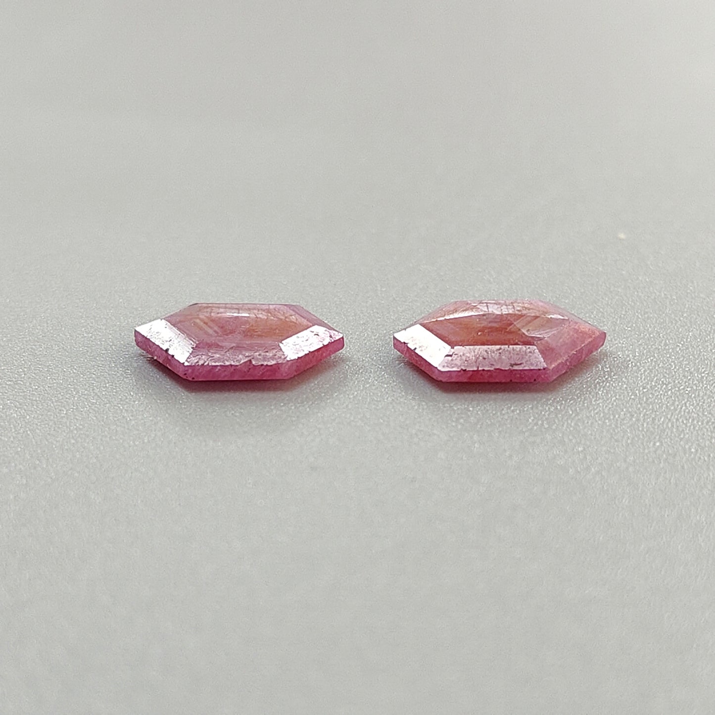 10.00cts Natural Untreated Raspberry Pink Sapphire Gemstone Hexagon Faceted Cut Pair