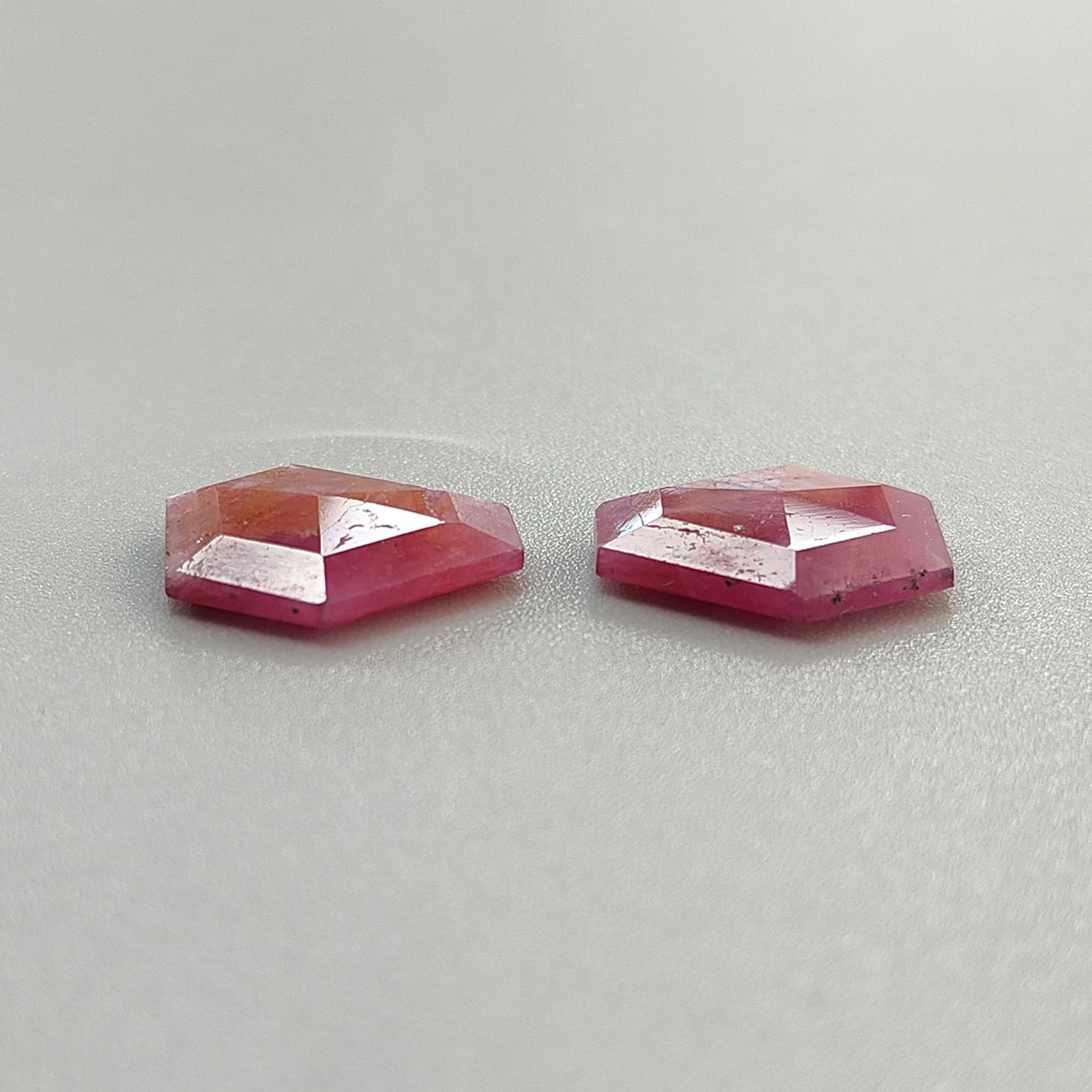 16.00cts Natural Untreated Raspberry Pink Sapphire Gemstone Hexagon Faceted Cut Pair