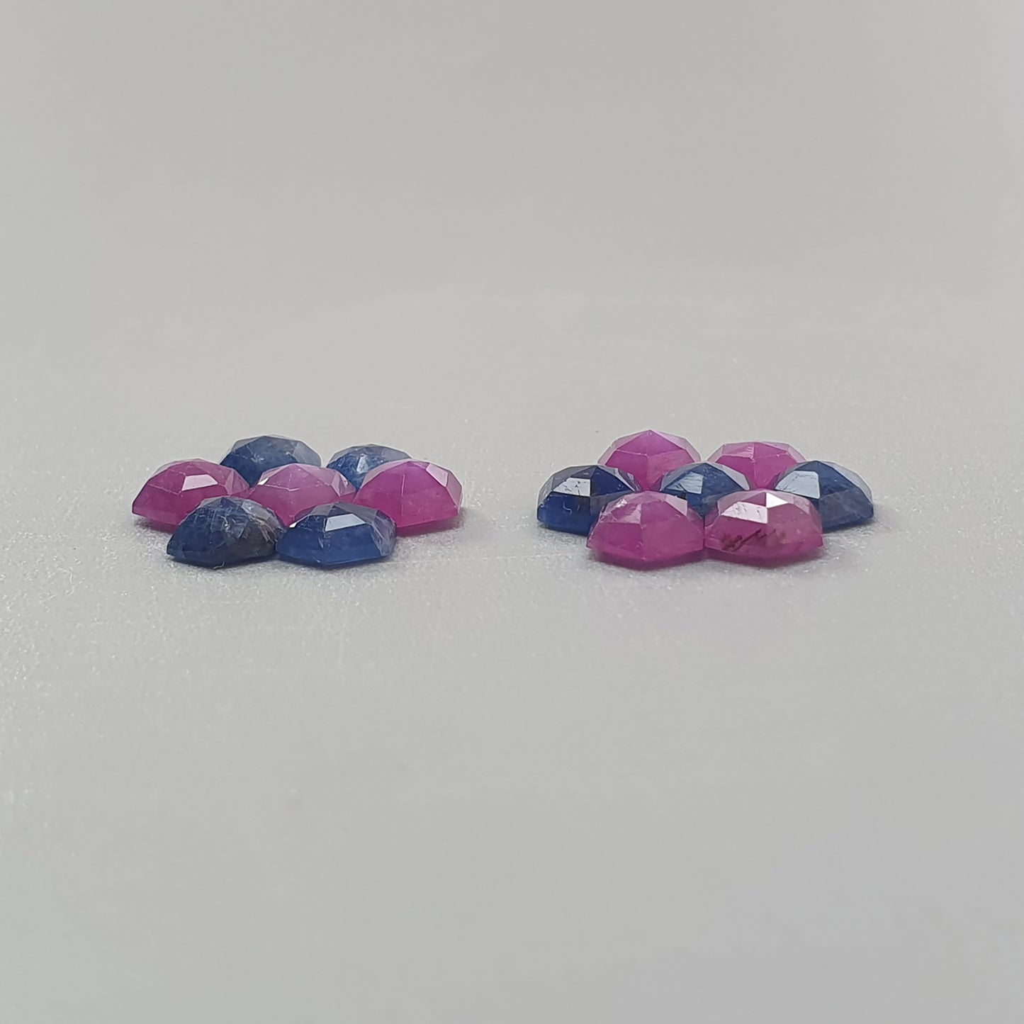 16.00cts Natural Untreated Pink & Blue Sapphire Gemstone Hexagon Shape Step Cut 14pcs