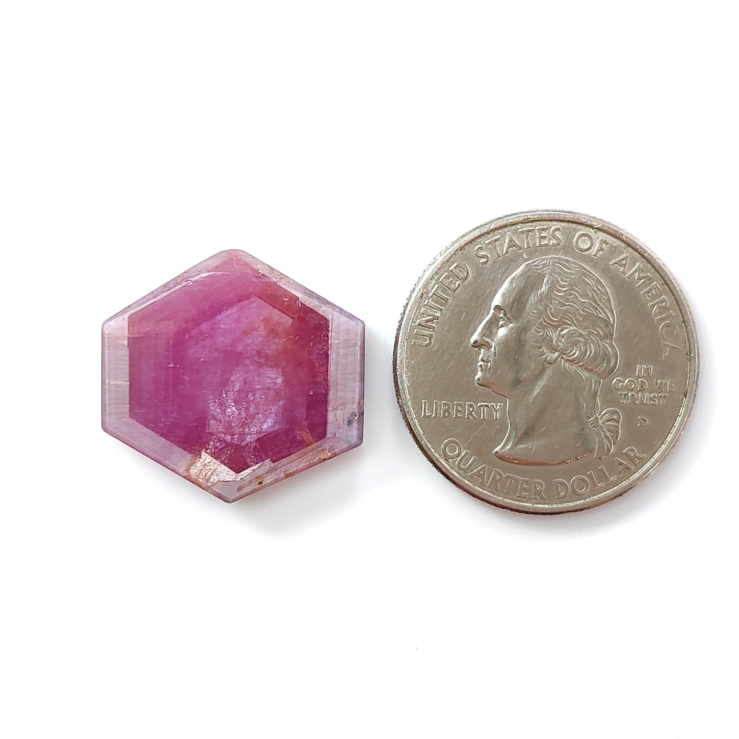 18.70cts Rosemary Sheen Pink Sapphire Gemstone Flat Slices Natural Untreated Hexagon