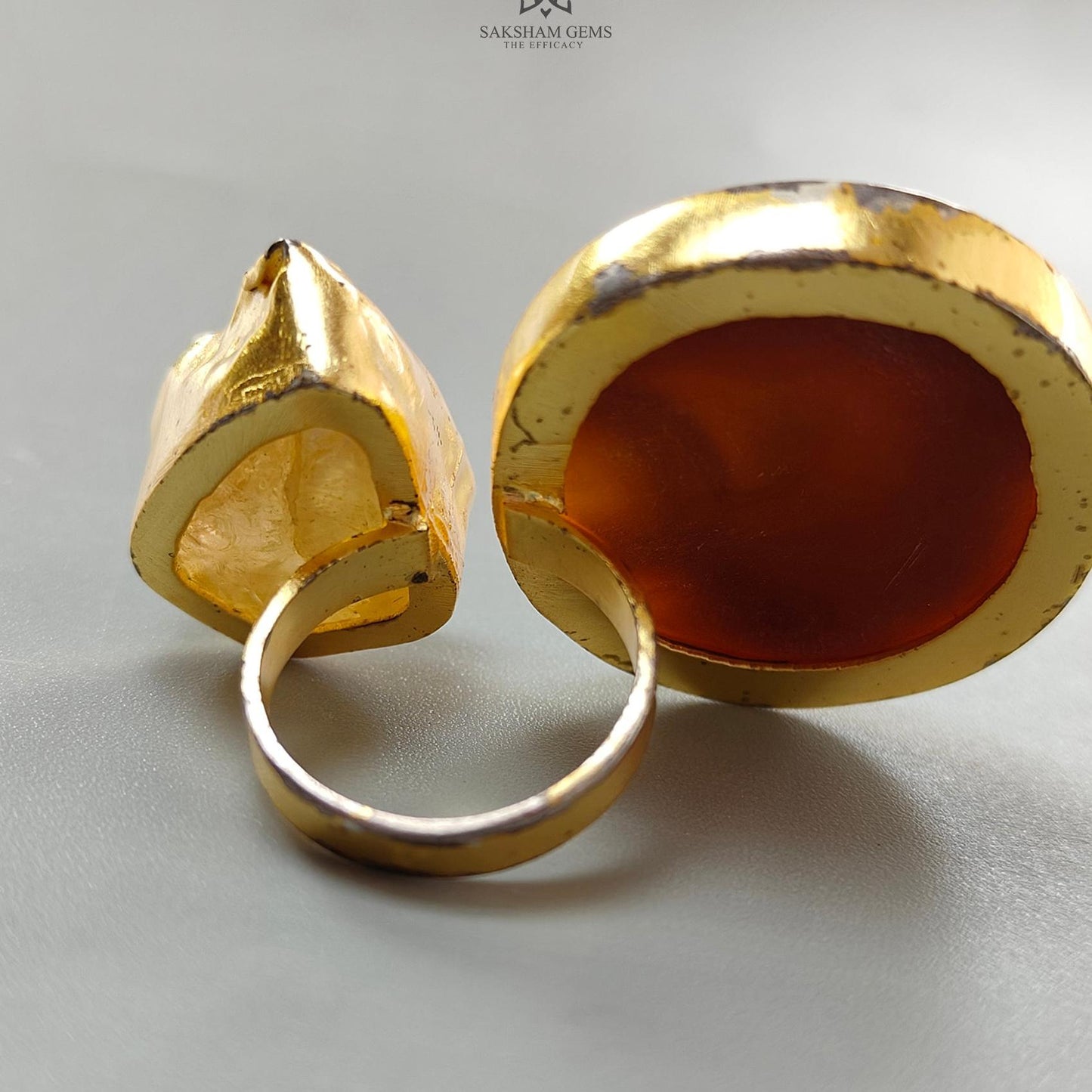 Handmade Cocktail Ring: 24.24gms Gold Plated Natural Multi Color Gemstone Boho Style Dainty Fancy Shape Adjustable Ring Gift For Her