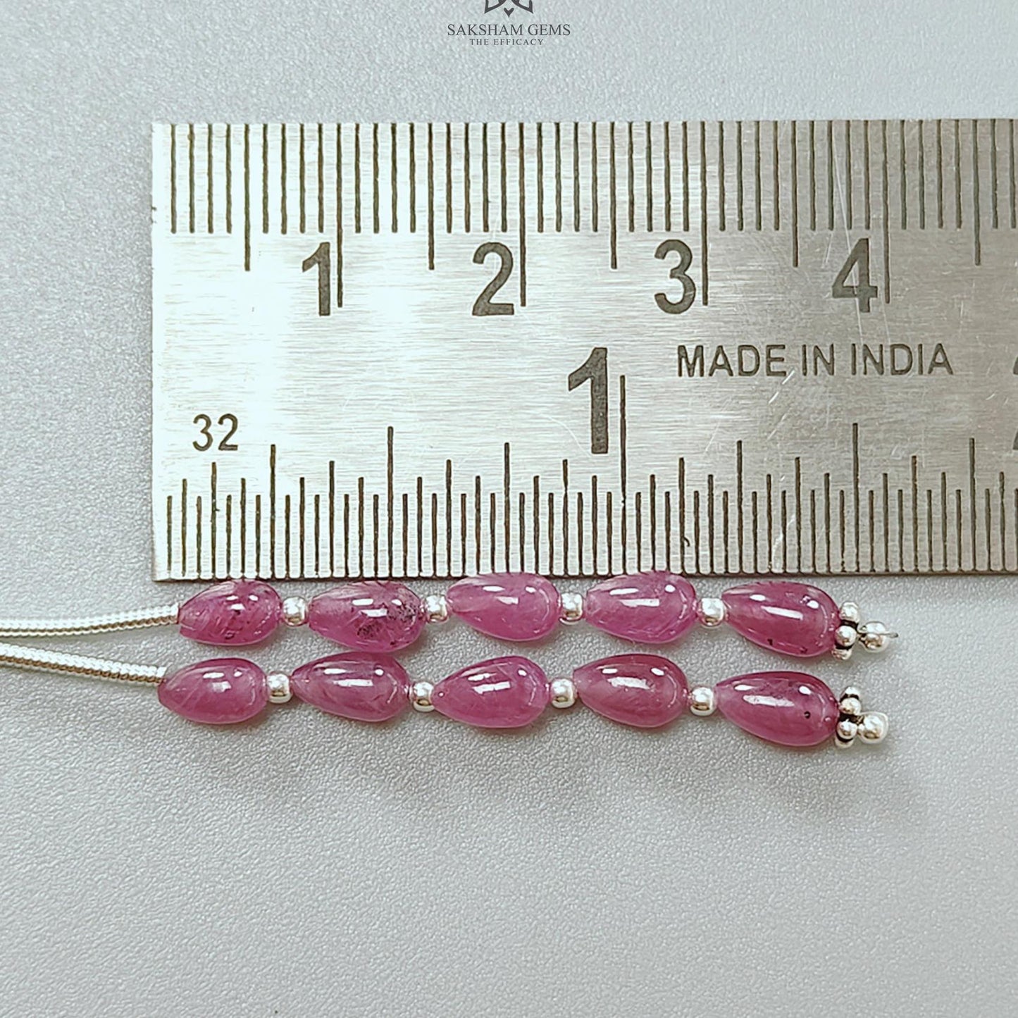 Purple Ruby Plain Loose Beads: 25.40cts Natural Untreated Ruby Cabochon Teardrops Plain Beads For Jewelry 6mm 1.50" 1 Strand