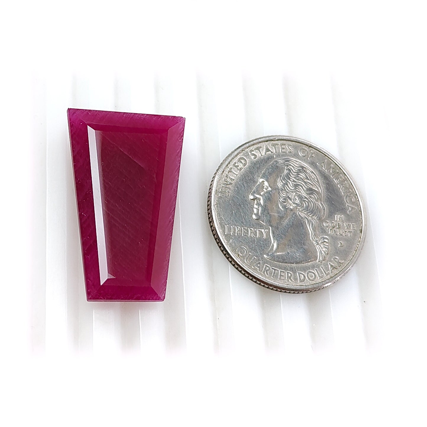 Ruby Gemstone Step Cut: 24.80cts Natural Untreated Unheated Red Ruby Fancy Shape 26*14mm 1pc for Jewelry July Birthstone