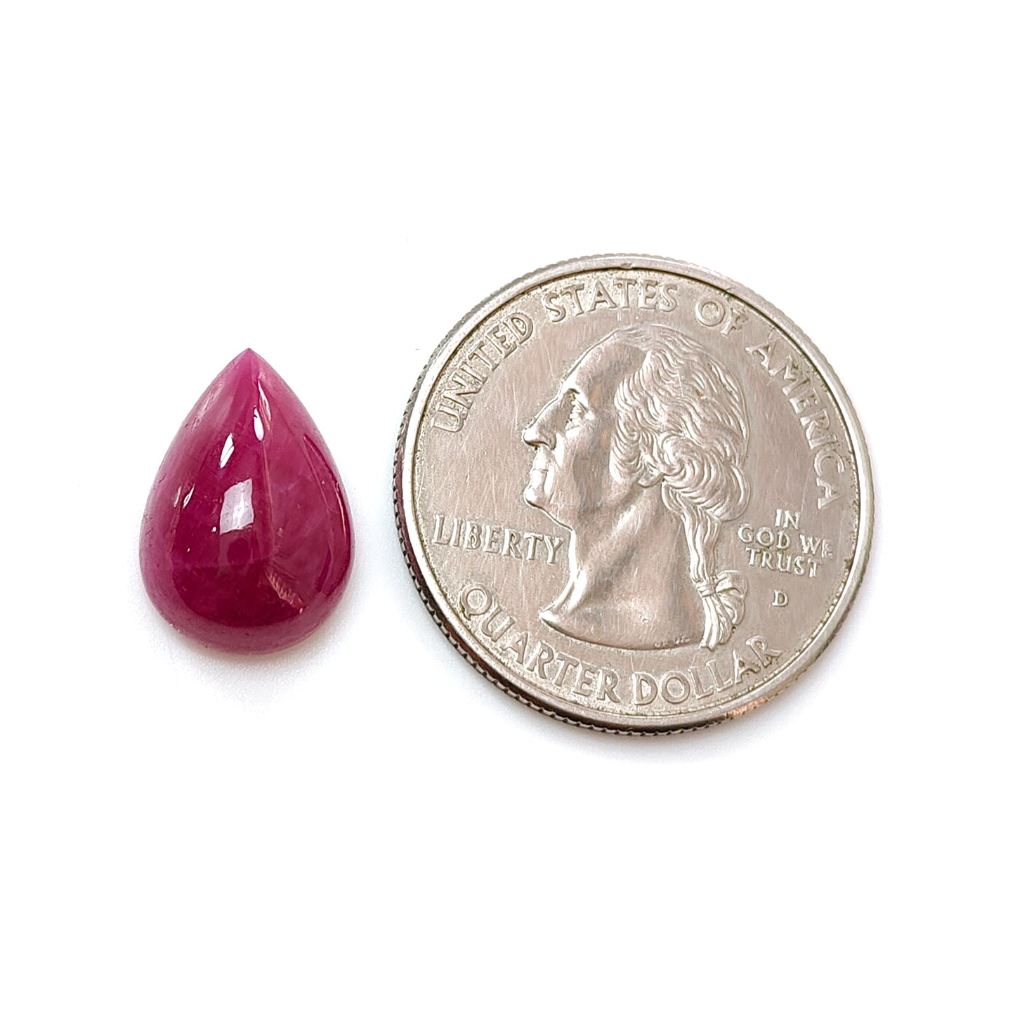 8.50cts Ruby Gemstone Natural Untreated Cabochon Pear Shape July Birthstone