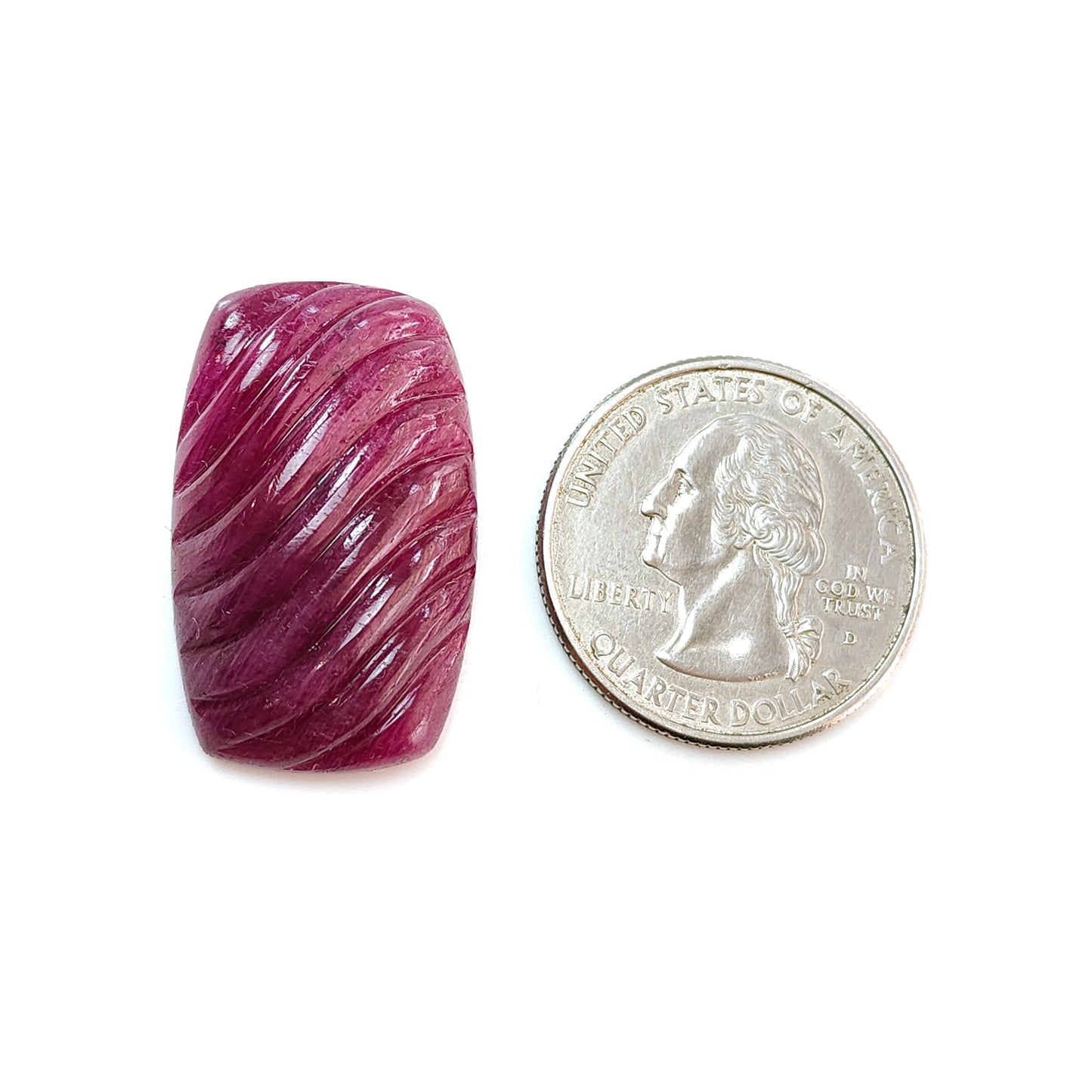 50.50cts Red Ruby Carving Natural Untreated Gemstone Cushion Shape 1pc