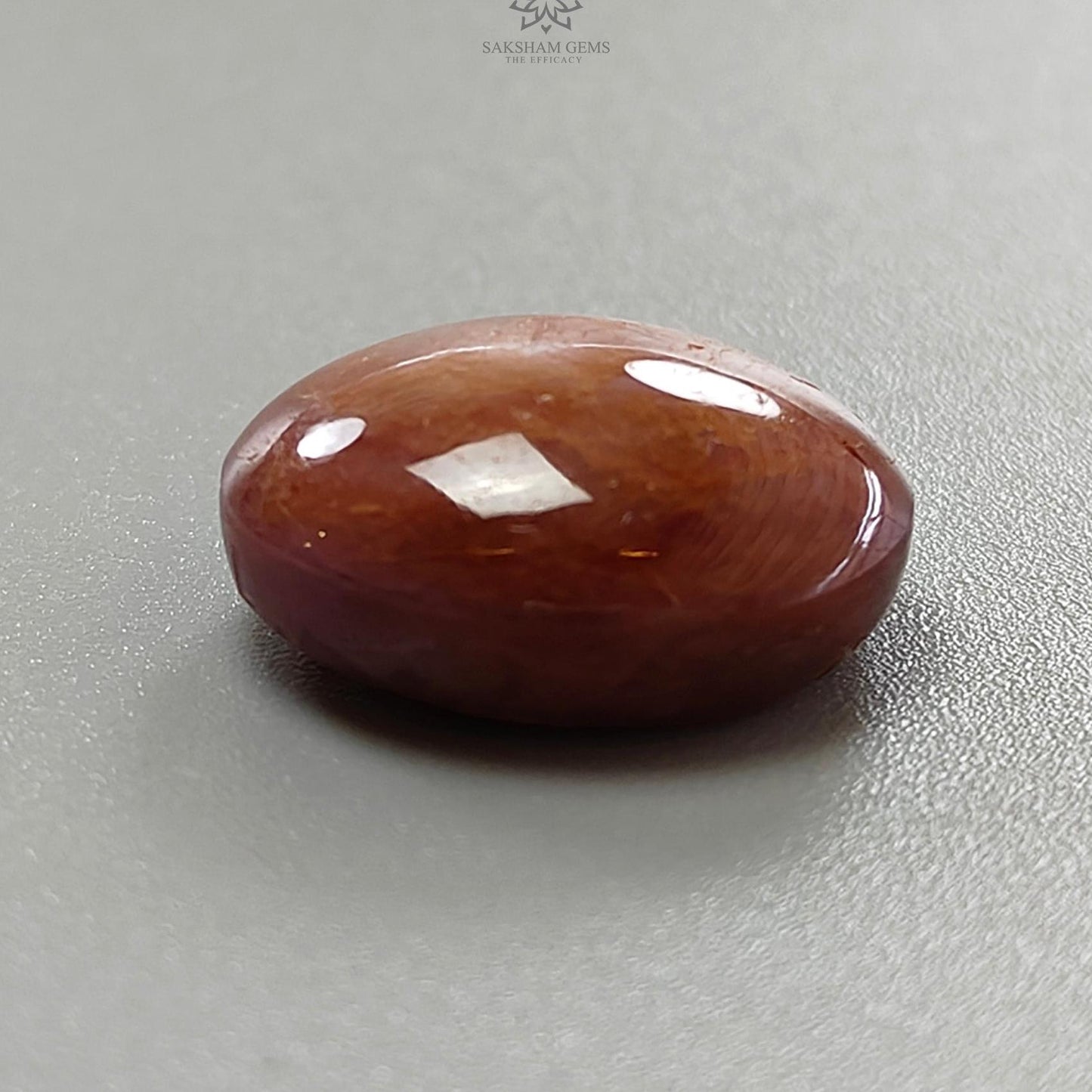 Star Ruby Gemstone Cabochon : 32.90cts Natural Untreated 6Ray Star Ruby Oval Shape 19.5*17mm