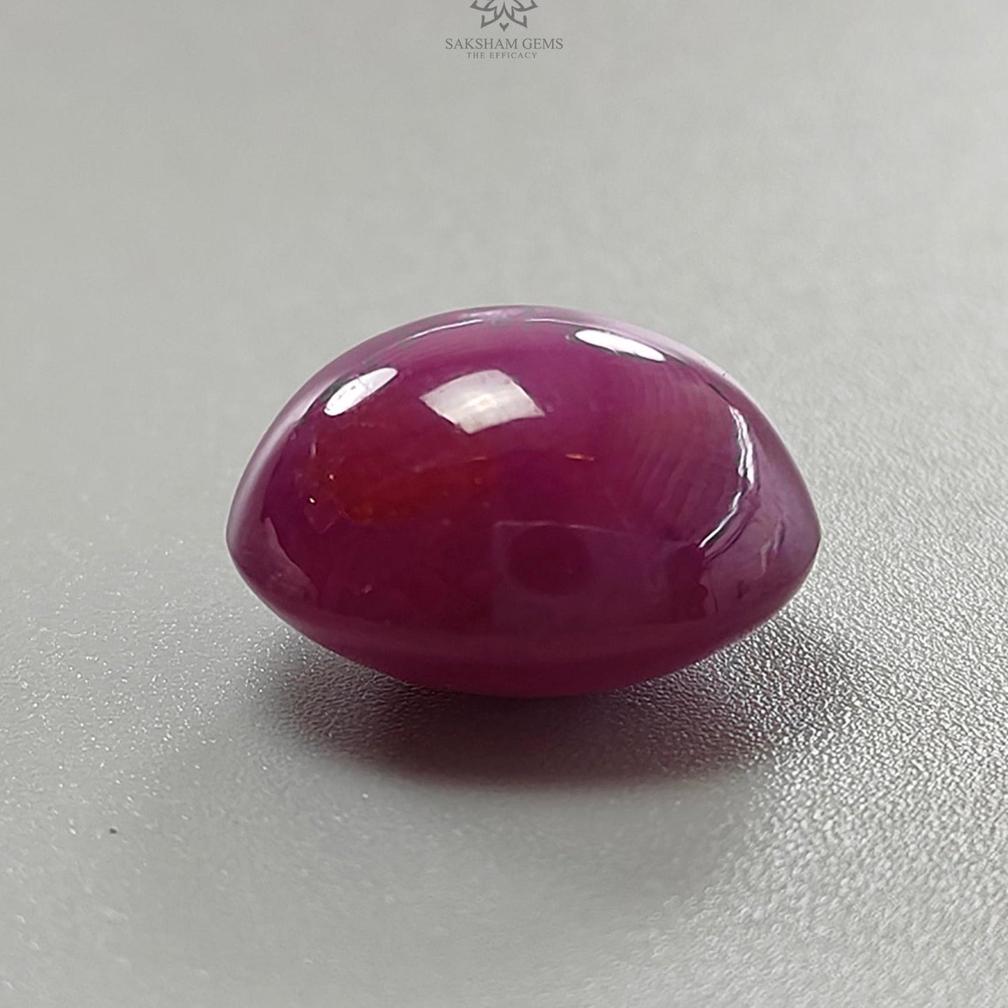 Star Ruby Gemstone Cabochon : 33.00cts Natural Untreated Purple 6Ray Star Ruby Oval Shape 18.5*15mm