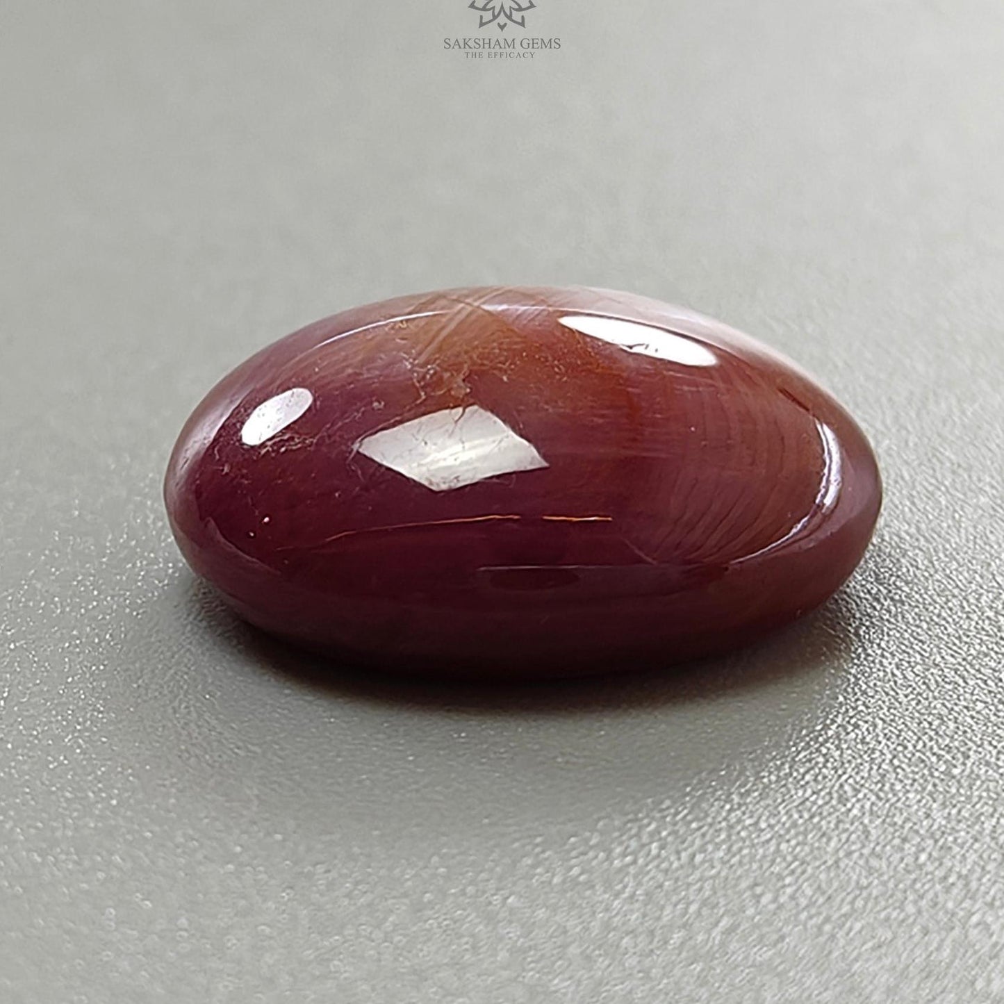 Star Ruby Gemstone Cabochon : 33.20cts Natural Untreated Red 6Ray Star Ruby Oval Shape 21*17.5mm