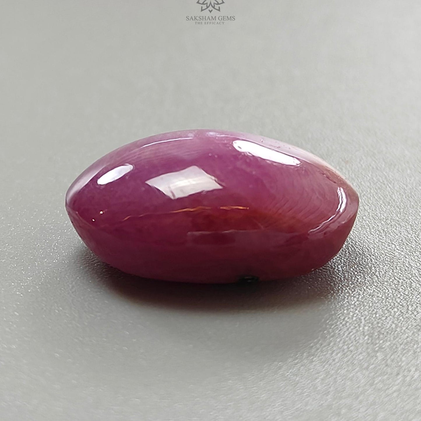 Star Ruby Gemstone Cabochon : 43.50cts Natural Untreated Red 6Ray Star Ruby Oval Shape 23*17mm