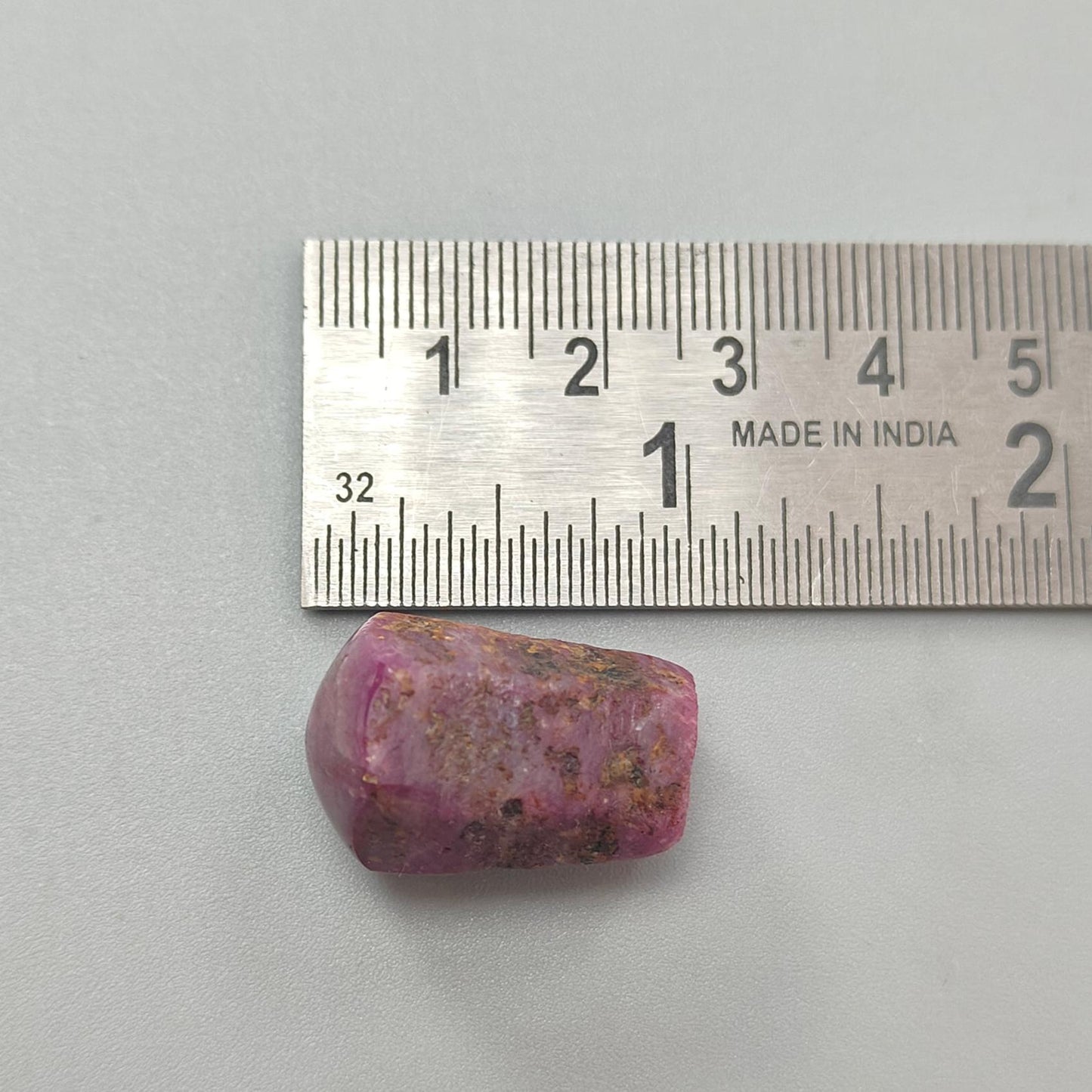 Star Ruby Gemstone Wand Specimen: 62.60cts Natural Untreated 6Ray Star Ruby Hexagon Shape Healing Crystal 24*16mm 1pc July Birthstone