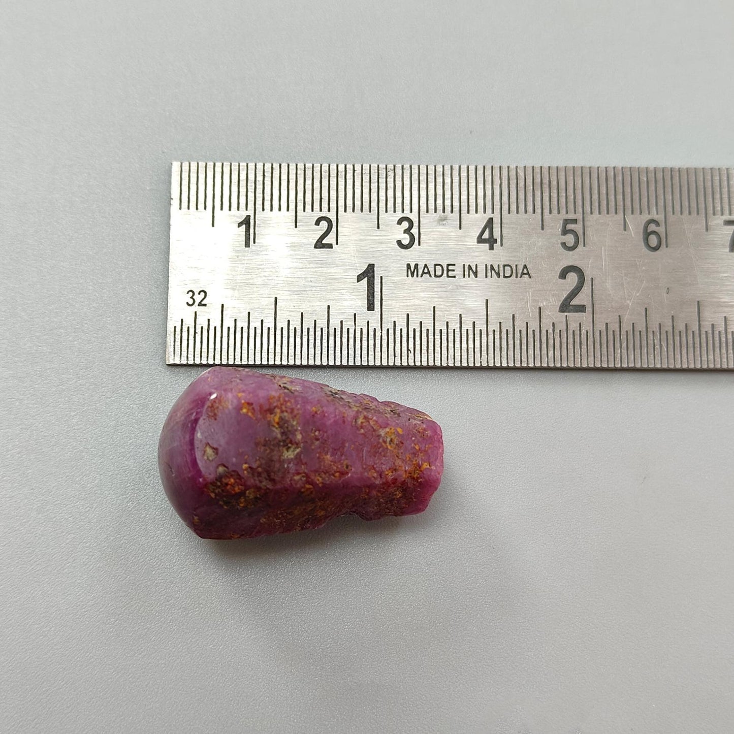 Star Ruby Gemstone Wand Specimen: 102.10cts Natural Untreated 6Ray Star Ruby Hexagon Shape Healing Crystal 31*19mm 1pc July Birthstone
