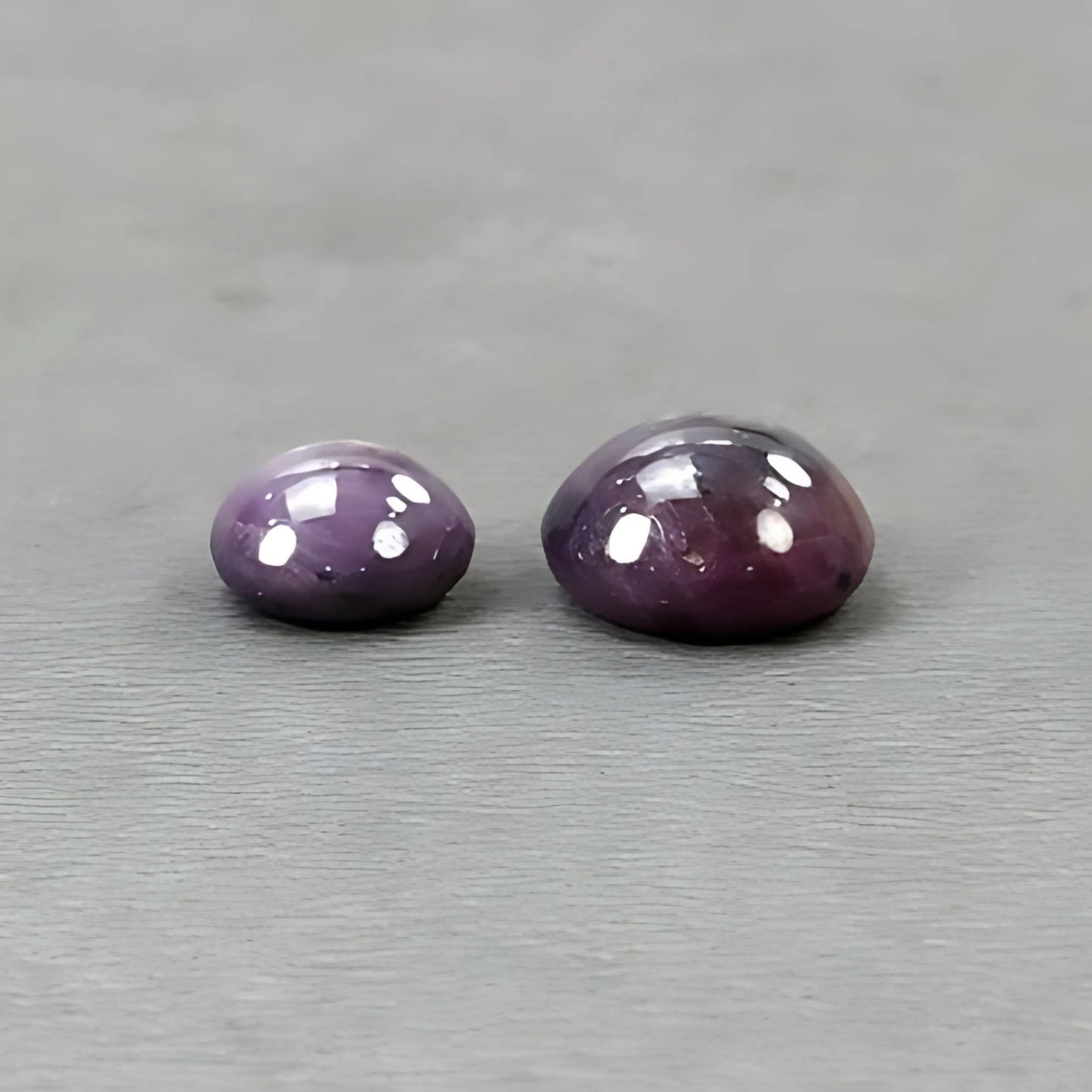 14.10cts Natural Untreated Star Ruby Gemstone Round Shape Cabochon 9mm - 12mm 2pcs