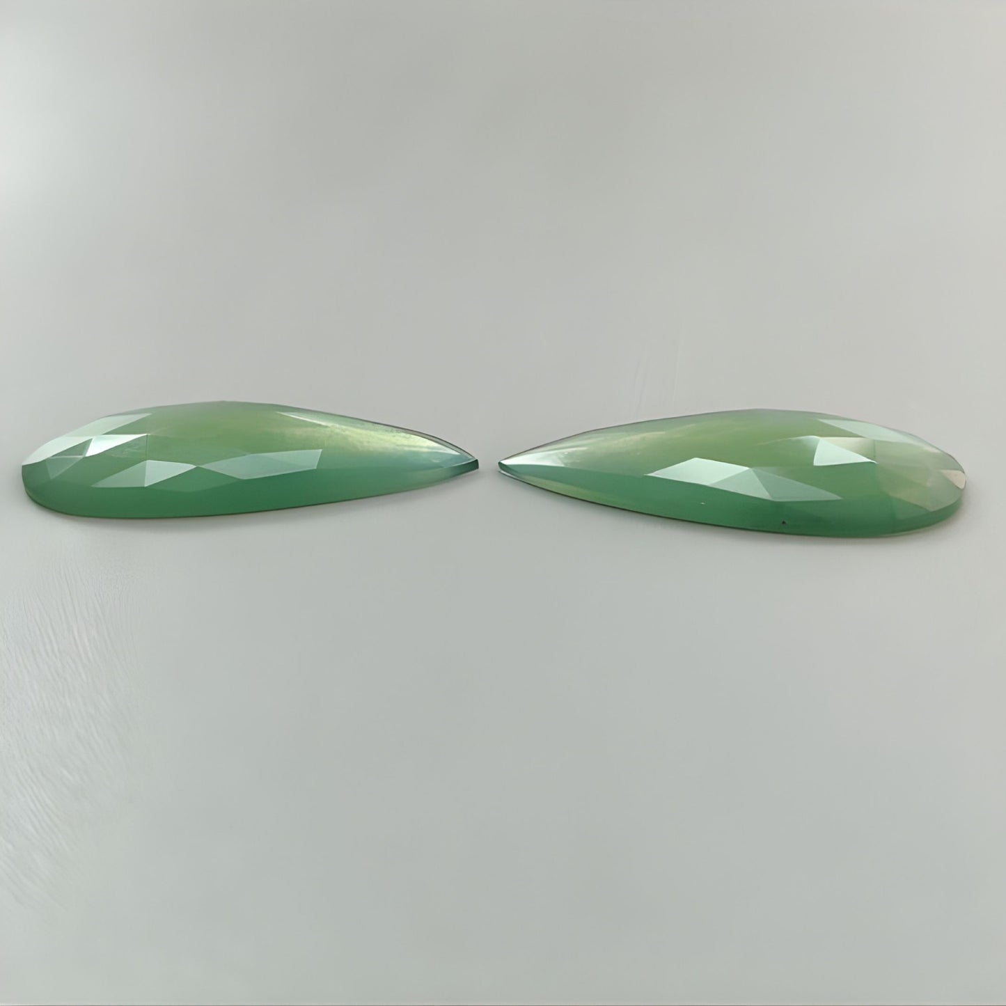 31.50cts Antigorite Serpentine Gemstone Natural Untreated Rose Cut Slices Pear Shape Pair