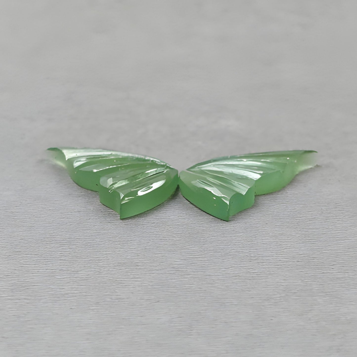 21.10cts Antigorite Serpentine Gemstone Natural Untreated Carving Butterfly Shape Pair