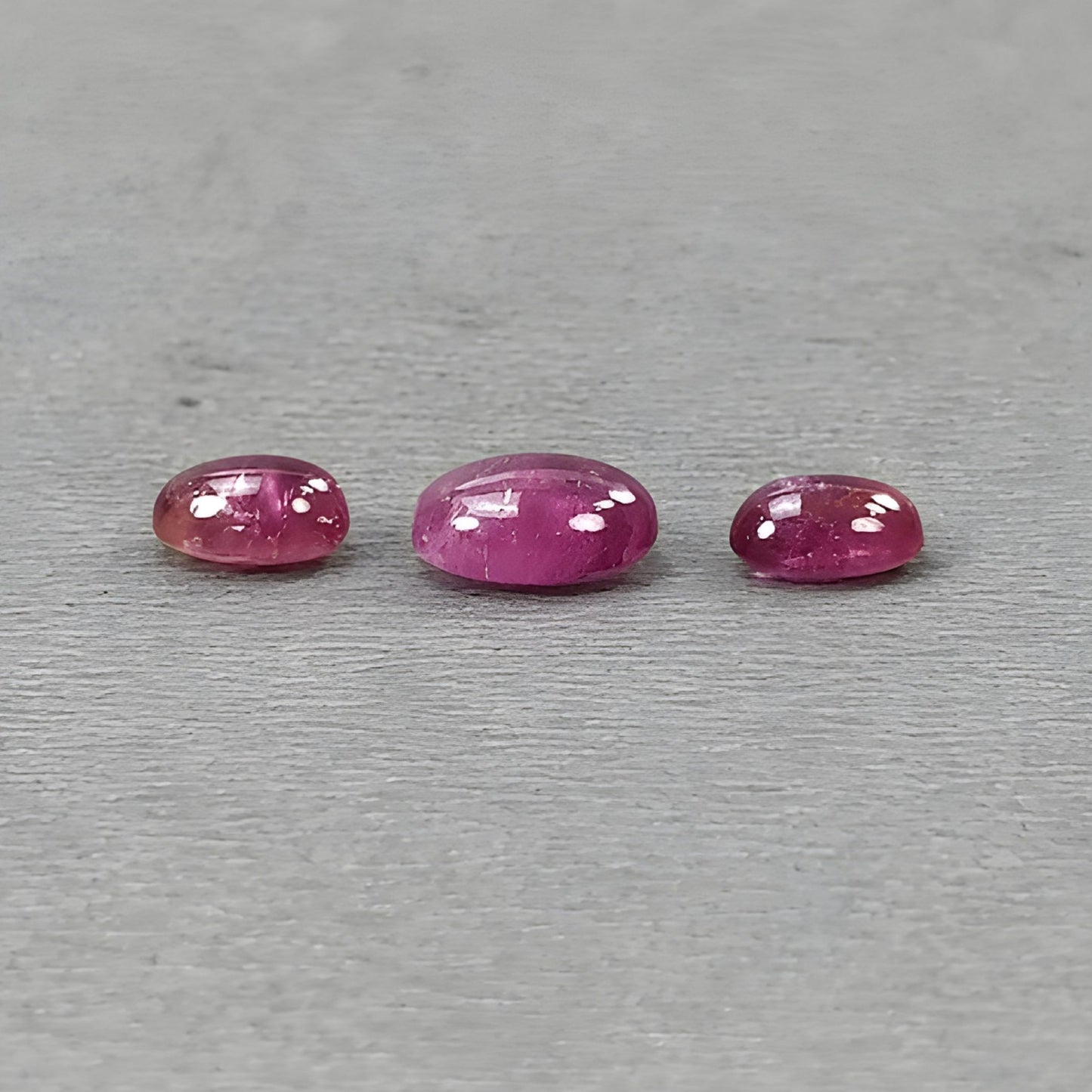 2.40cts Watermelon Tourmaline Natural Untreated Cabochon Gemstone Oval Shape 3pcs