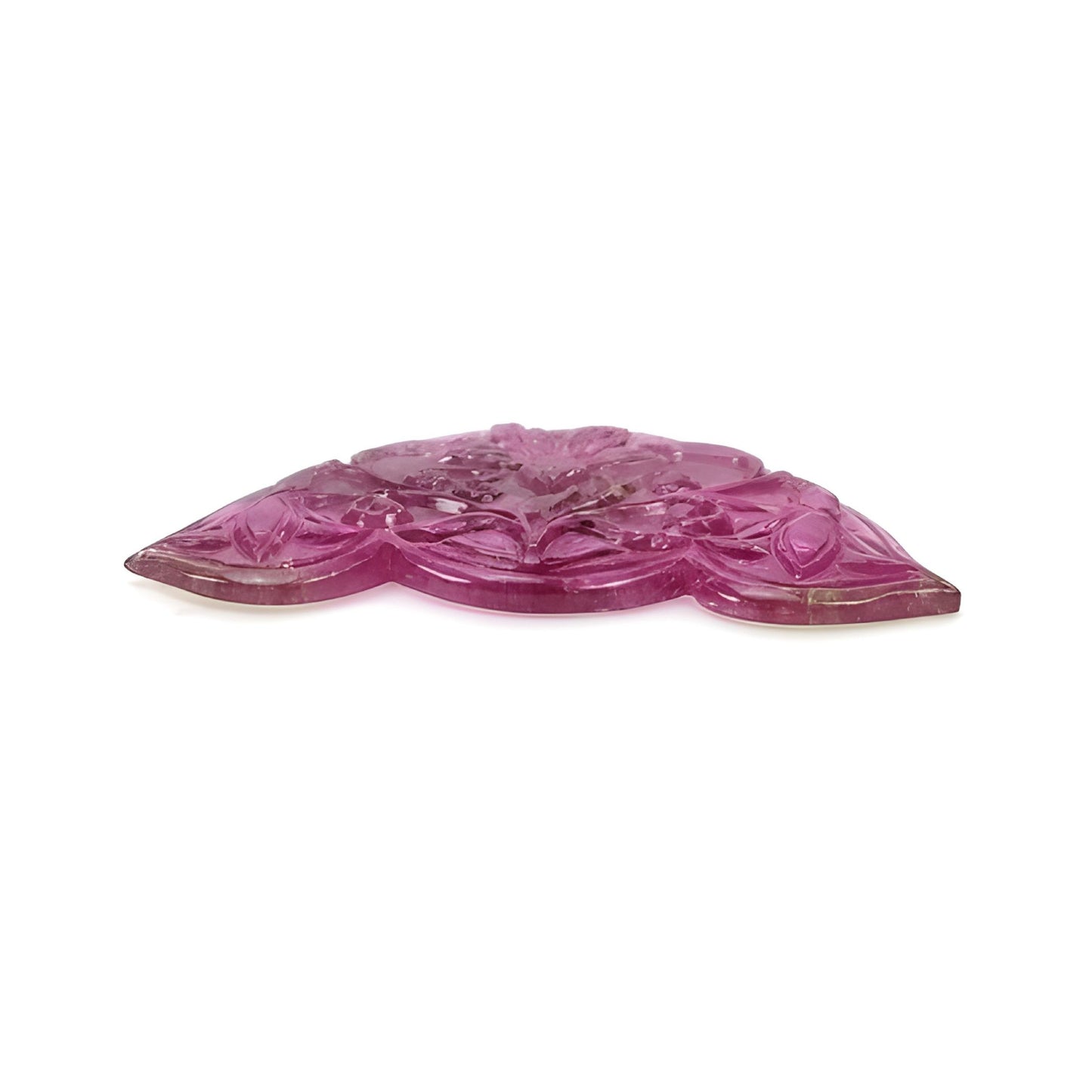 41.90cts Watermelon Tourmaline Natural Untreated Carving Gemstone Flower Shape