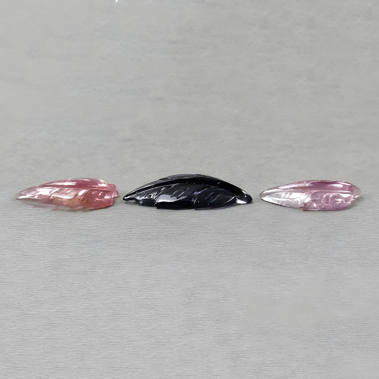 13.85cts Watermelon Tourmaline Bi-Color Natural Carving Gemstone Leaf Shape 3pcs
