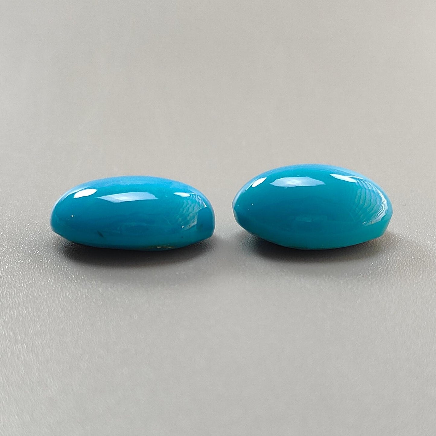 Blue Turquoise Gemstone Cabochon: 30.00cts Natural Sleeping Beauty Arizona Turquoise Oval Shape 20*14mm Pair for Jewelry December Birthstone