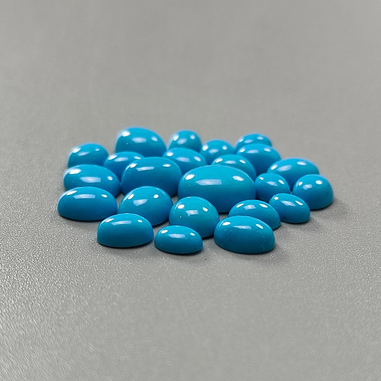 Blue Turquoise Gemstone Cabochon: 40.10cts Natural Sleeping Beauty Arizona Turquoise Oval Shape 7*5mm - 12*10mm 23pc Lot December Birthstone