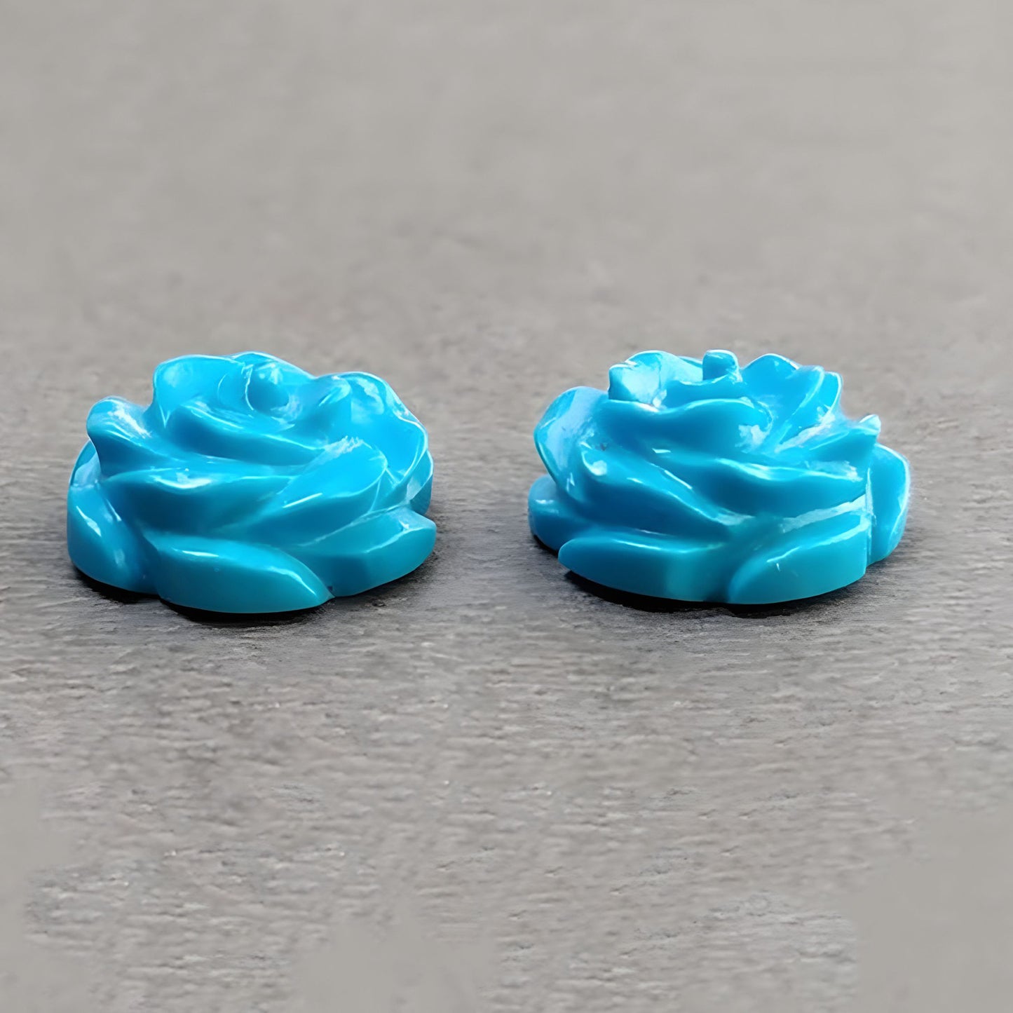 9.70cts Natural Untreated Howlite Gemstone Carving Rose Flower Round Shape Pair