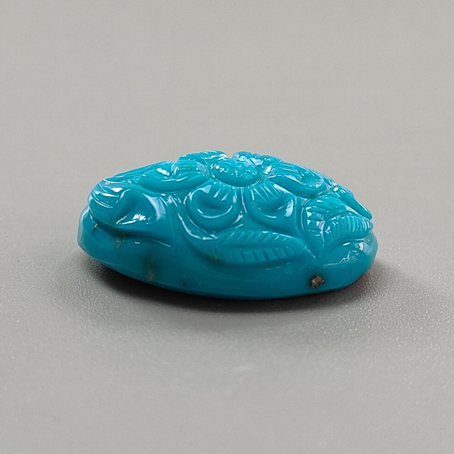 Blue Turquoise Gemstone Carving: 28.80cts Natural Turquoise Hand Carved Oval Shape Cabochon 26*19mm 1pc for Jewelry December Birthstone