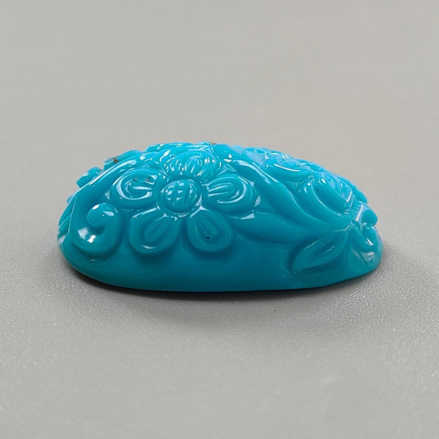 Blue Turquoise Gemstone Carving: 30.00cts Natural Turquoise Hand Carved Oval Shape Cabochon 30*18mm 1pc for Jewelry December Birthstone