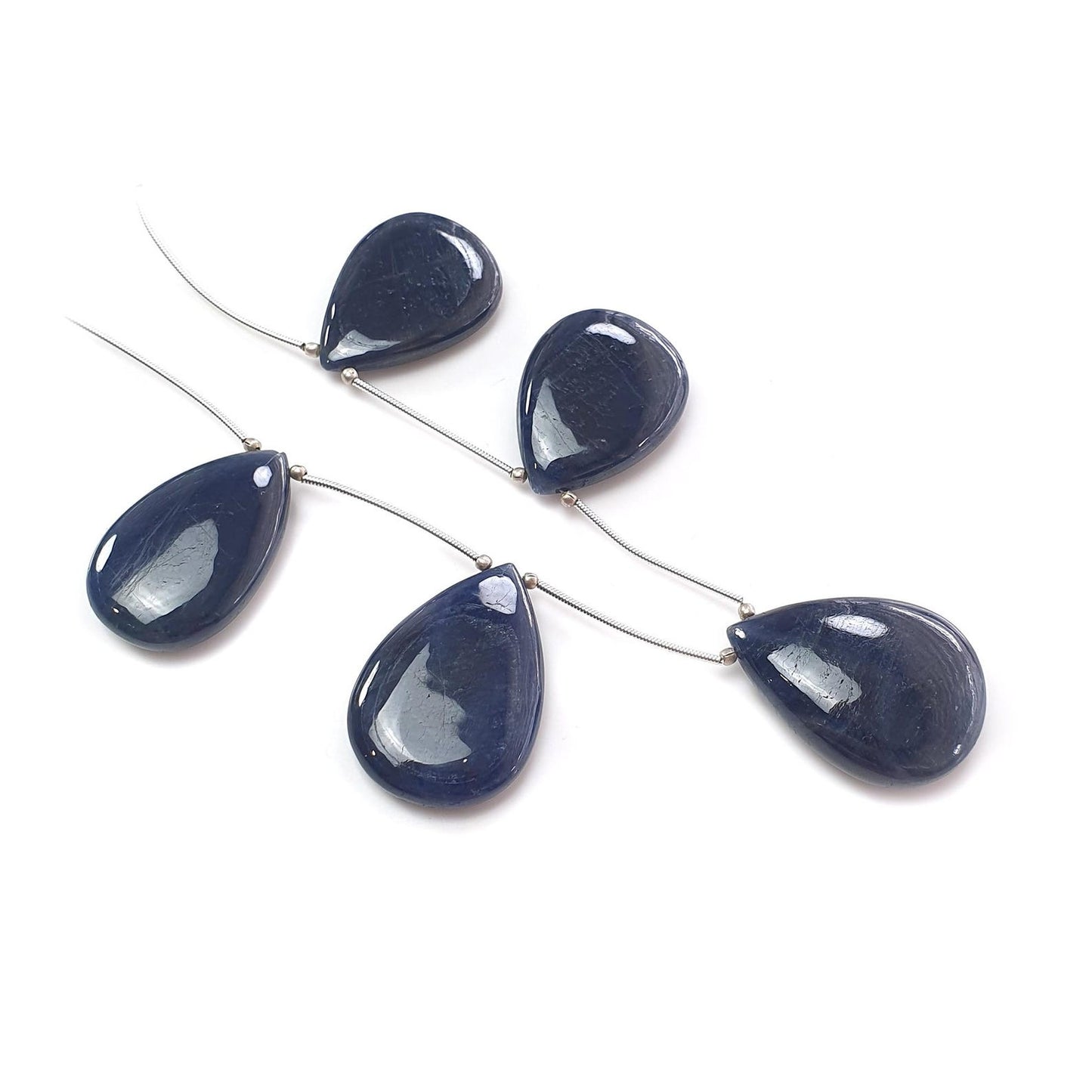 295.00cts Natural Blue Sapphire Plain Almond Loose Beads 31*21mm - 34.5*24.5mm