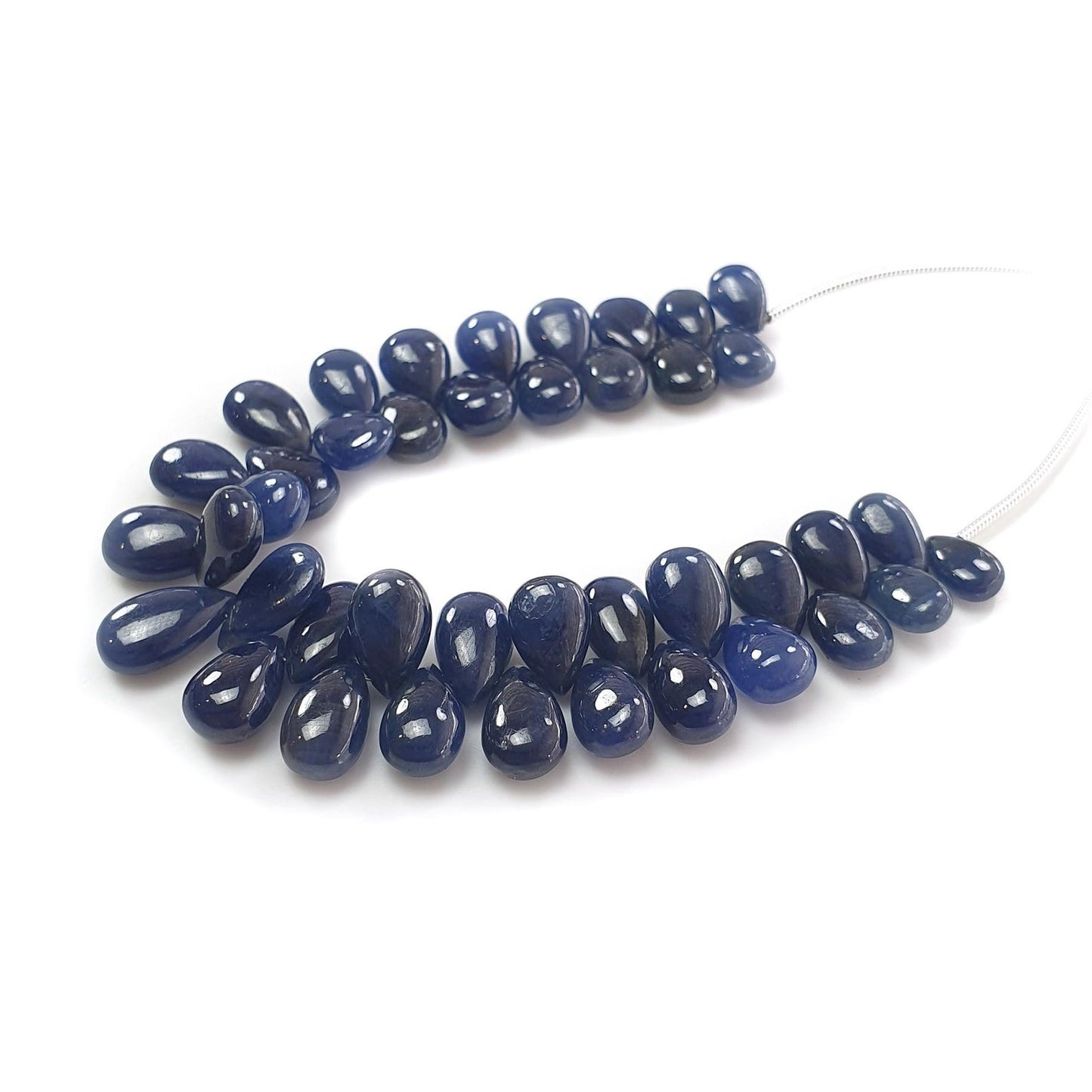 99.40cts Natural Blue Sapphire Loose Beads Plain Briolette Pear Shape 5.25"