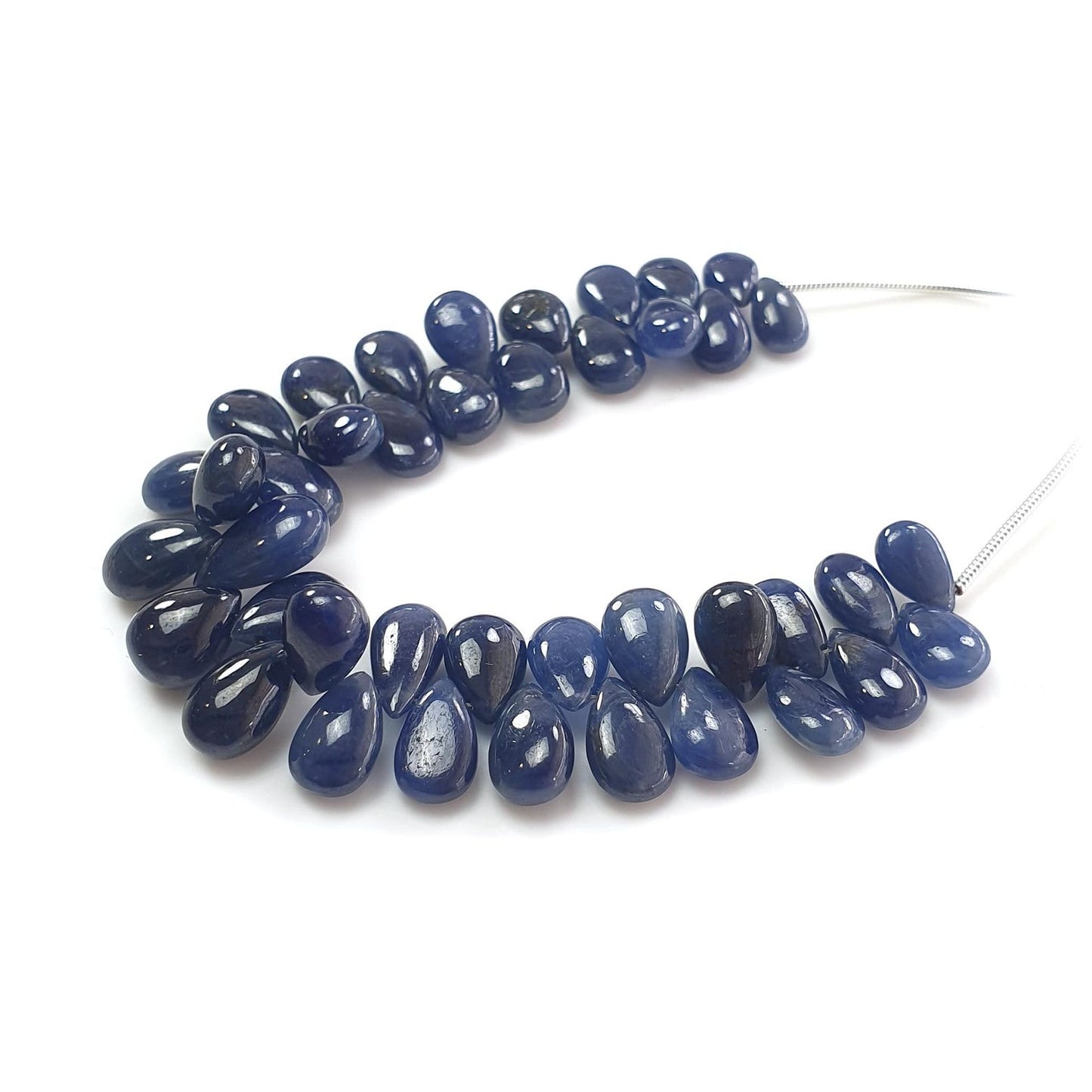 104.60cts Natural Blue Sapphire Loose Beads Plain Briolette Pear Shape 5.25"